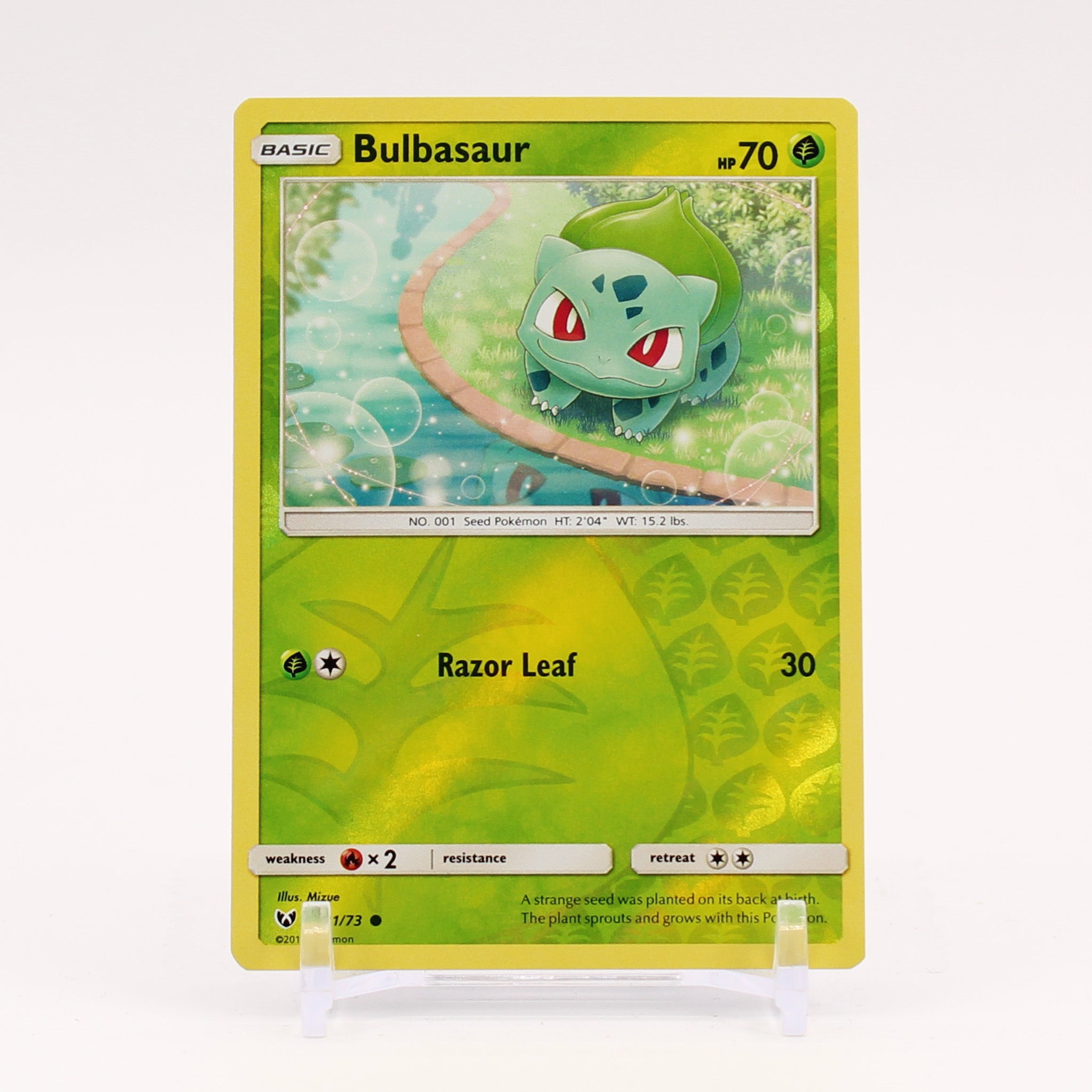 Bulbasaur - 1/73 Shining Legends Reverse Holo Pokemon - NM/MINT