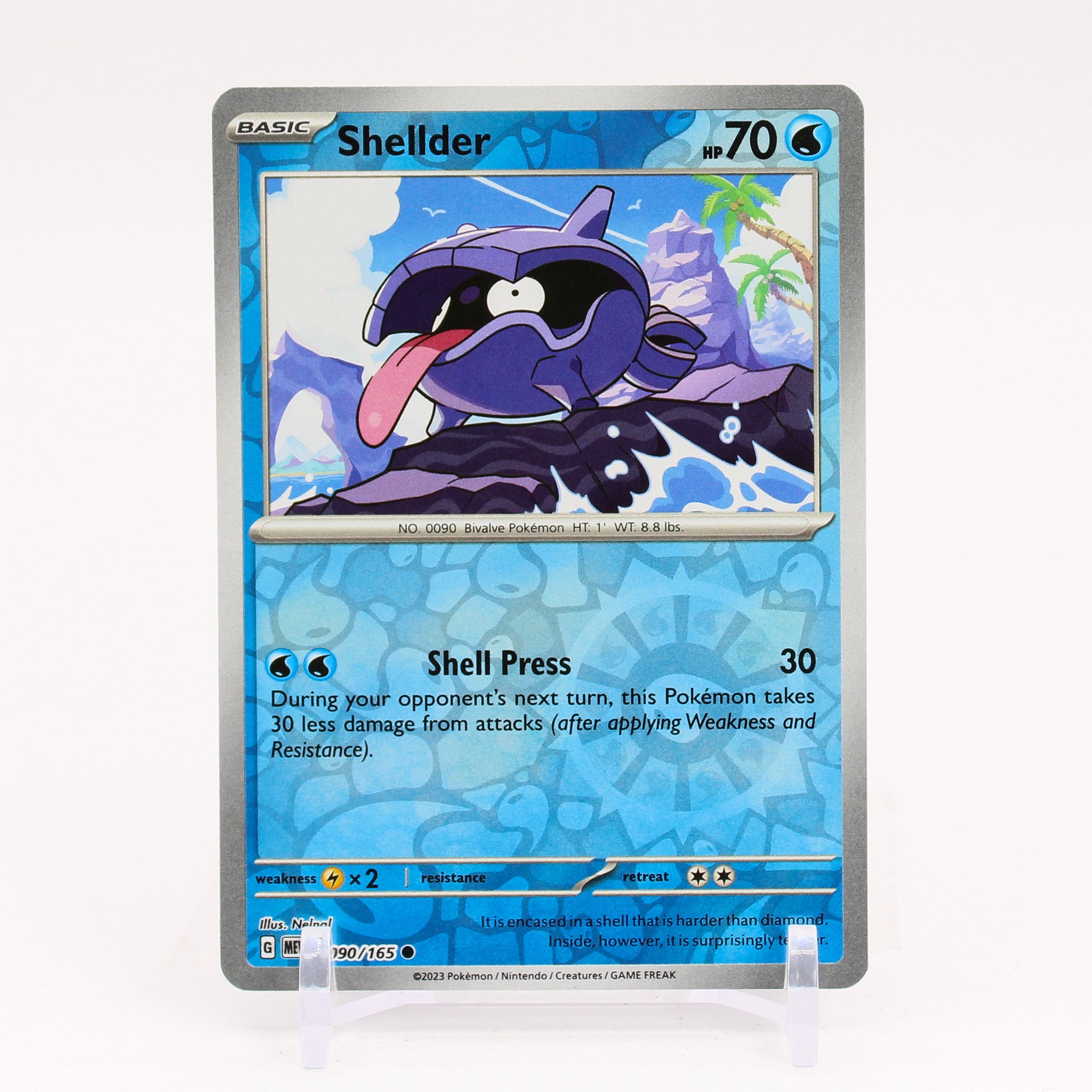 Shellder - 090/165 151 Reverse Holo Common Pokemon - NM/MINT