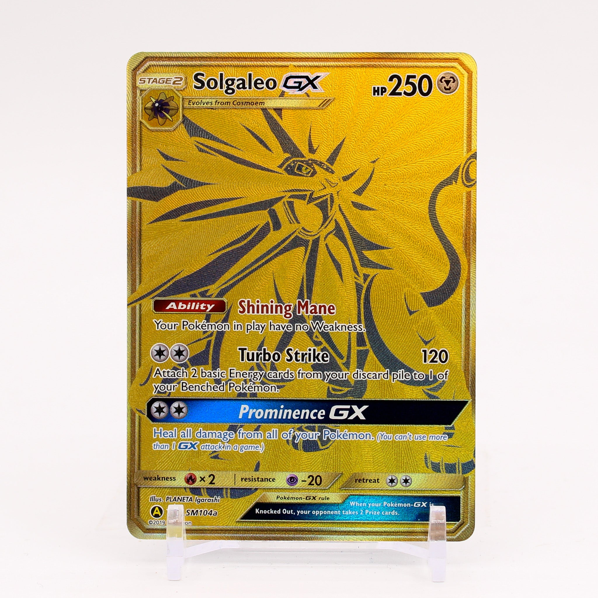 Solgaleo GX SM104a NM Full Art Promo Rare Full Art Pokemon Card