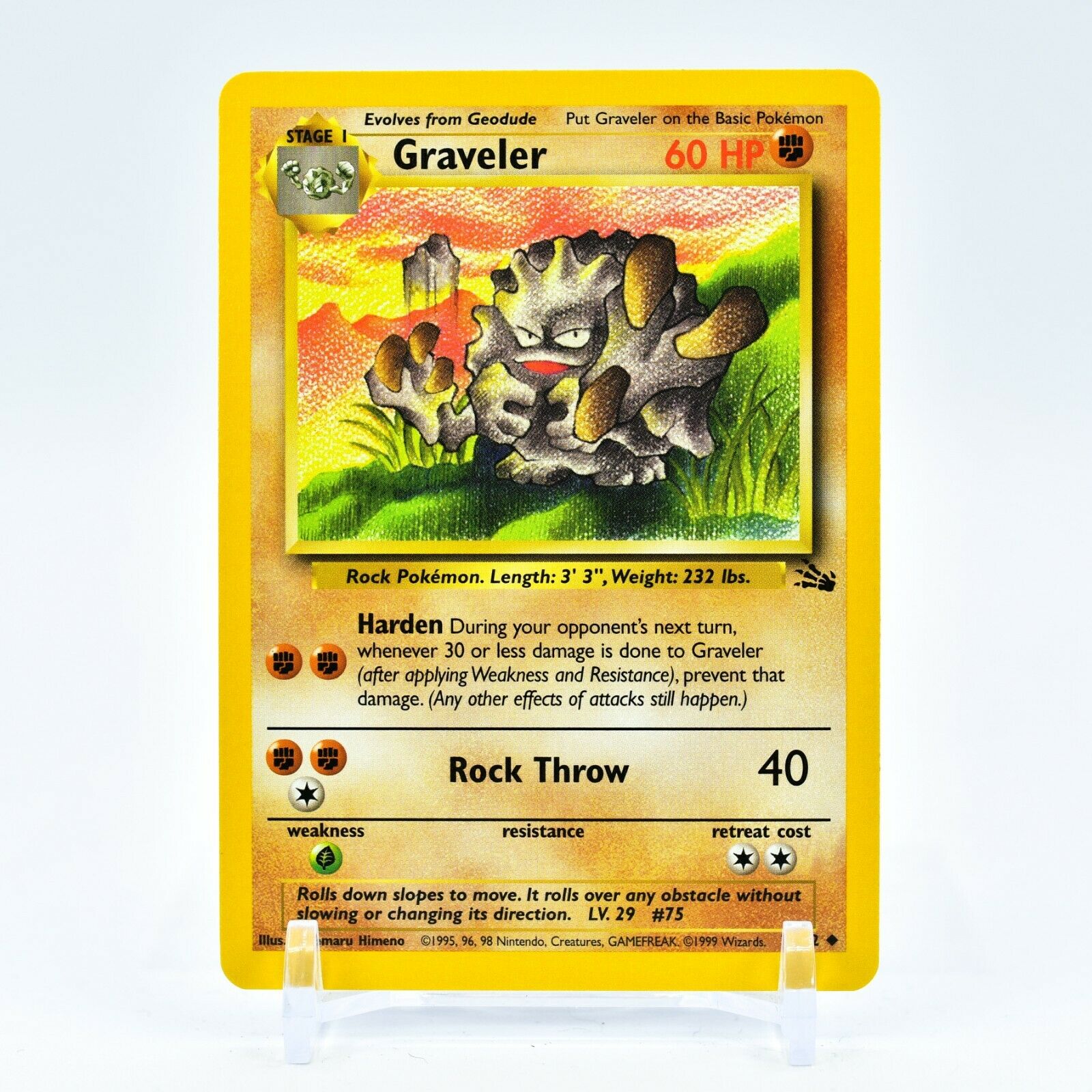 Graveler - 37/62 Fossil Unlimited Uncommon Pokemon - NM – The
