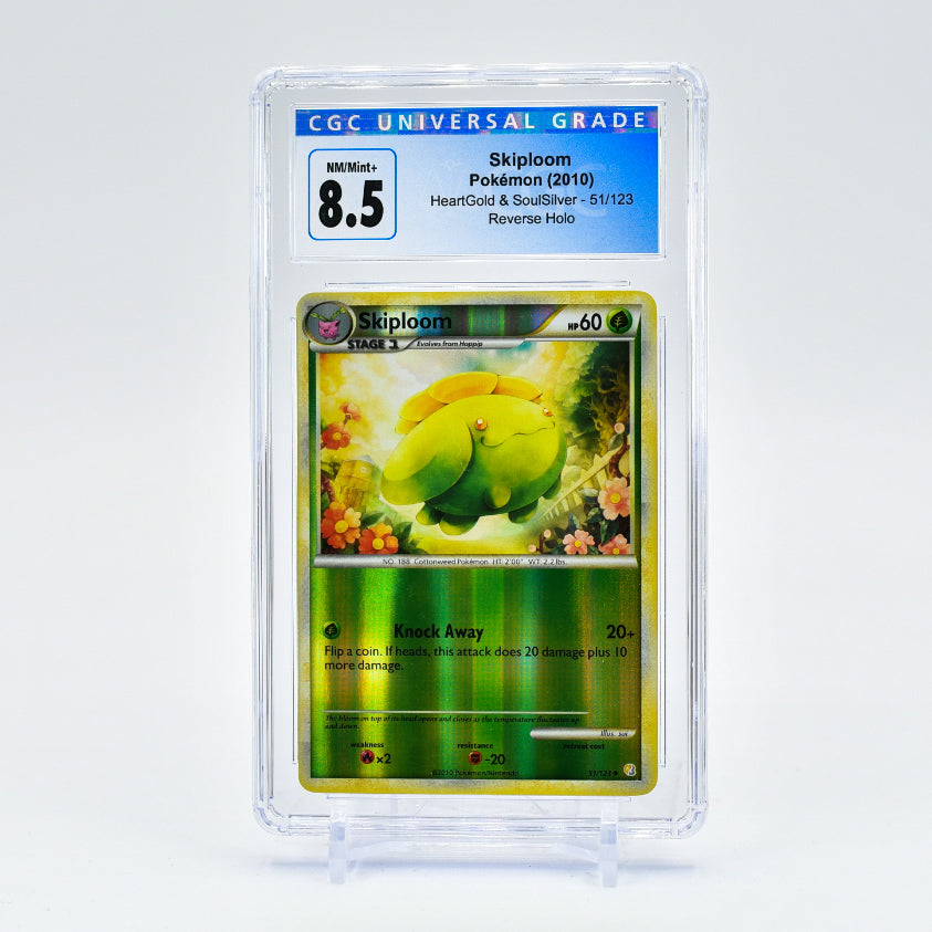 Skiploom - 51/123 CGC 8.5 HeartGold & SoulSilver Reverse Holo Pokemon - NM/MINT+