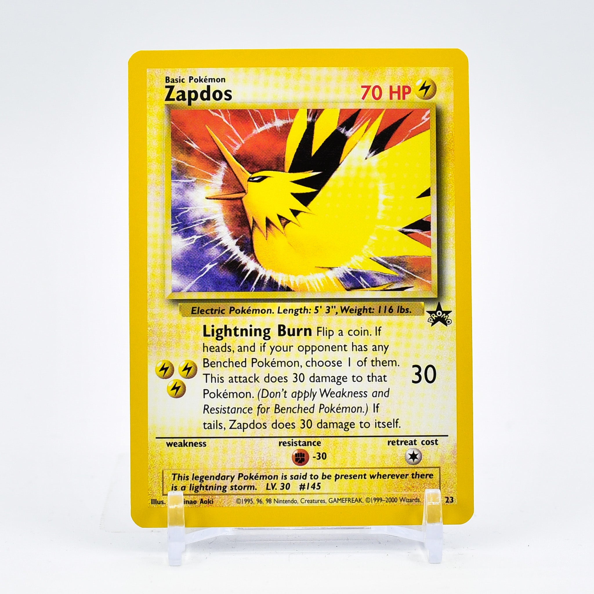 Zapdos - 23 Promo Vintage Black Star Legendary Bird Pokemon - NM/MINT