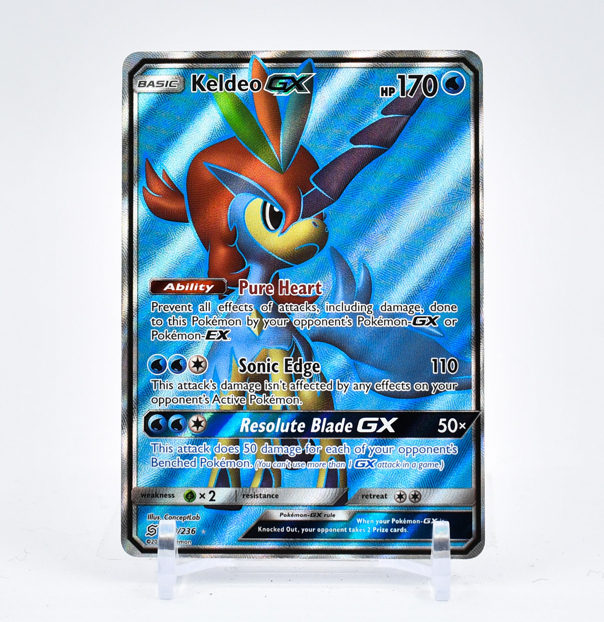 Keldeo GX - 219/236 Unified Minds FULL ART Pokemon - NM/MINT – The