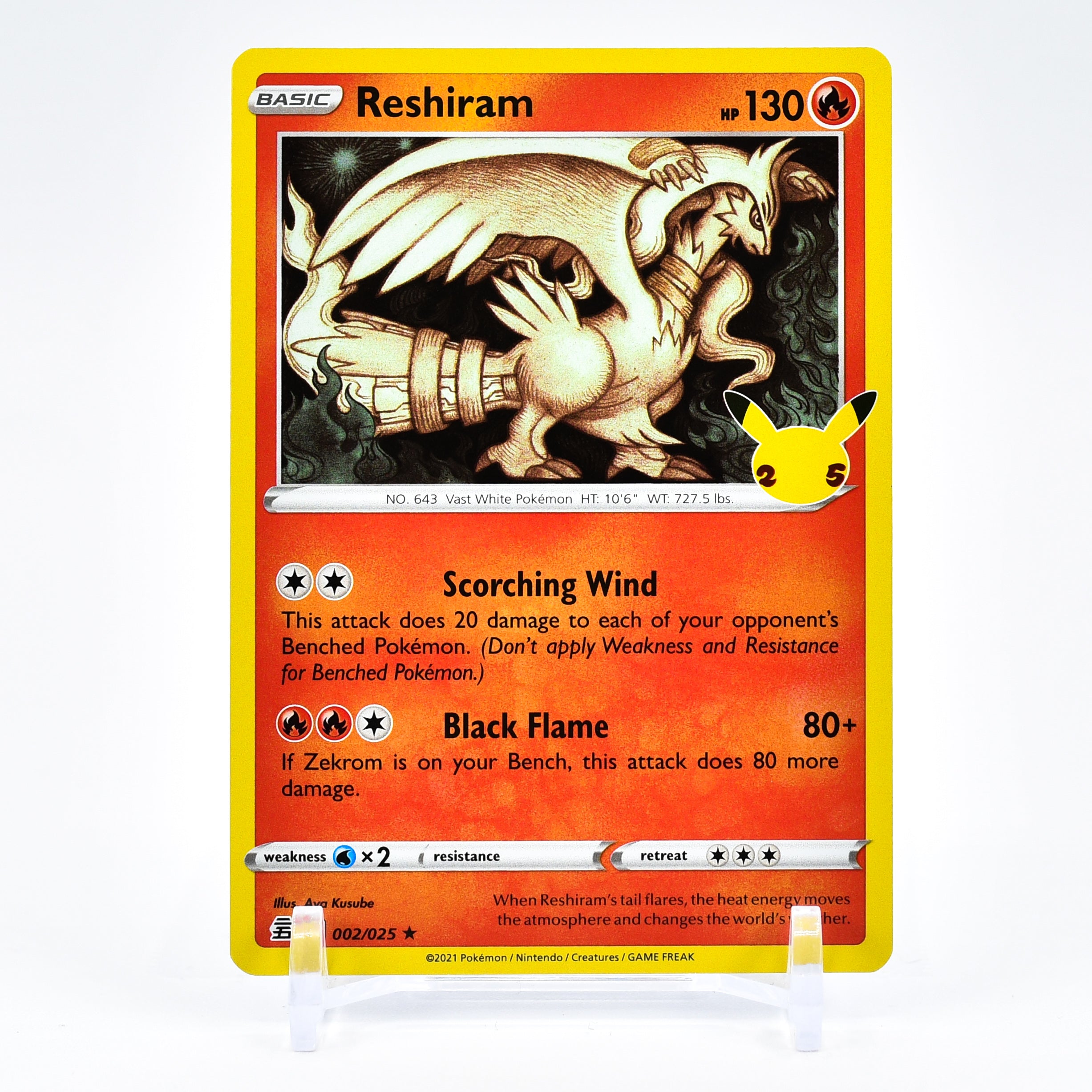 Reshiram - 002/025 Celebrations 25th Anniversary Holo Rare Pokemon