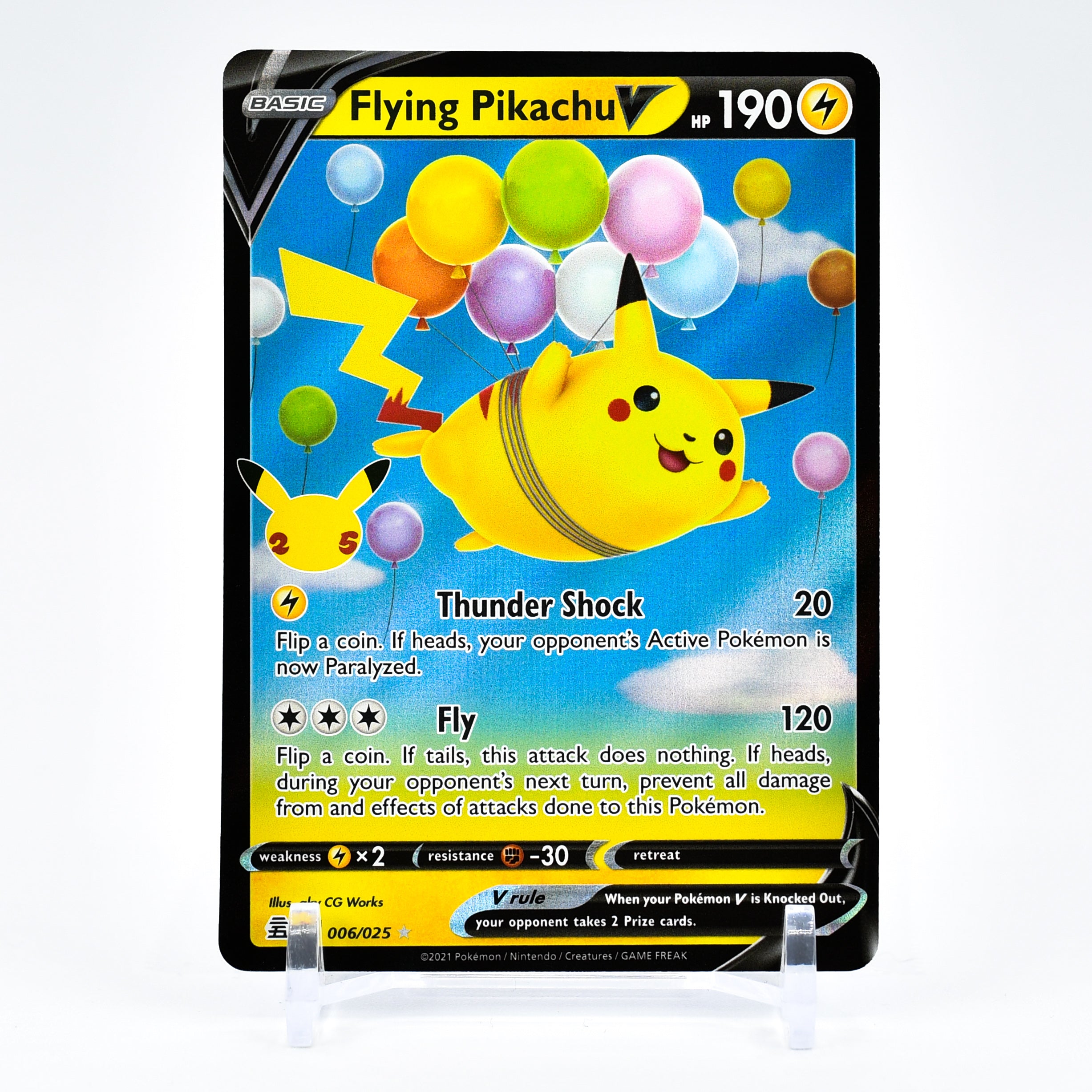 Flying Pikachu V - 006/025 Celebrations 25th Anniversary Ultra Rare Pokemon - NM/MINT