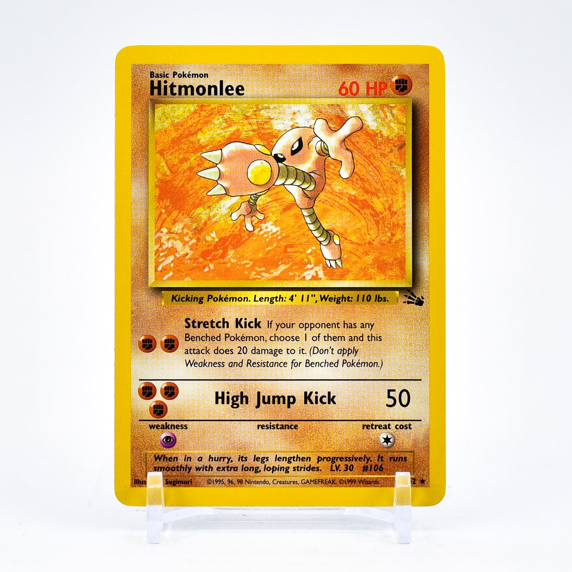 Hitmonlee - 22/62 Fossil Unlimited Rare Pokemon