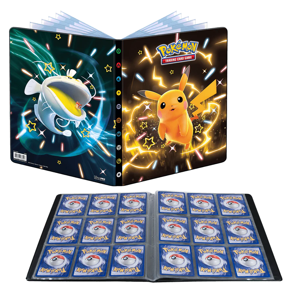 Pokemon Portfolio Binder Ultra PRO 9 Pocket Top Loading Paldean Fates Shiny Pikachu & Shiny Tatsugiri