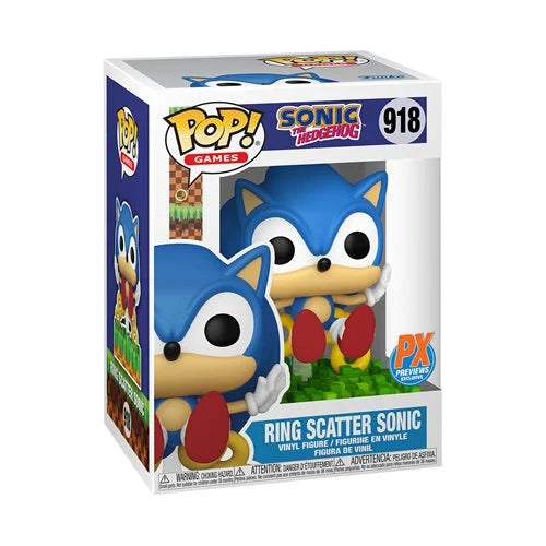 Funko Pop -  Sonic The Hedgehog Vinyl Figure -  Ring Scatter Sonic 918 PX Exclusive