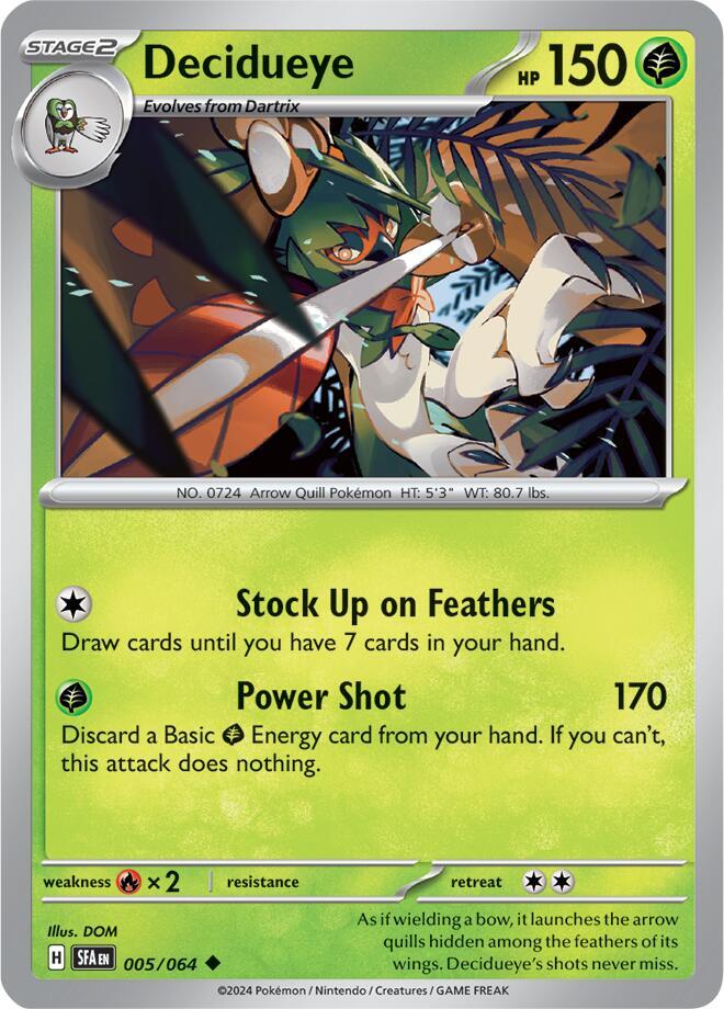 Decidueye - 005/064 Shrouded Fable Pokemon - NM/MINT