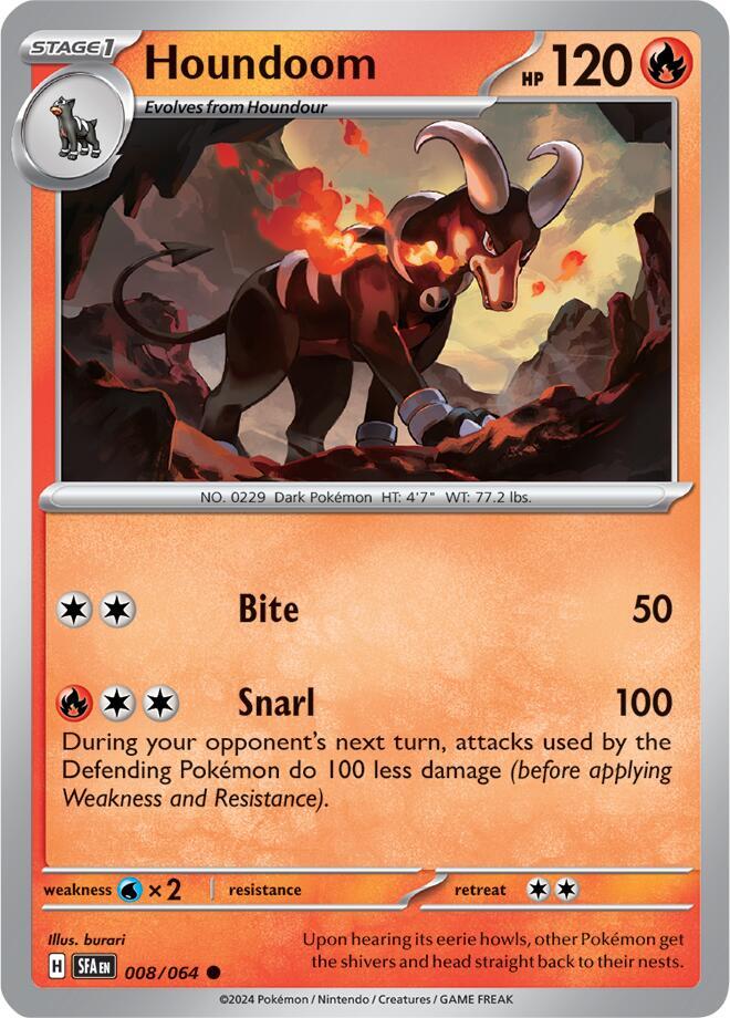 Houndoom - 008/064 Shrouded Fable Pokemon - NM/MINT