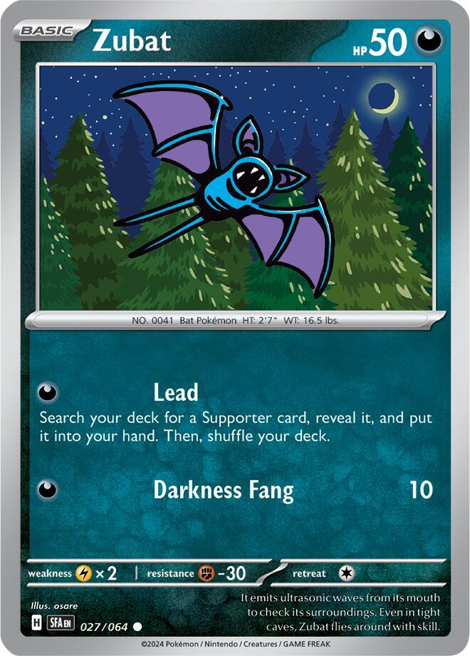 Zubat - 027/064 Shrouded Fable Pokemon - NM/MINT