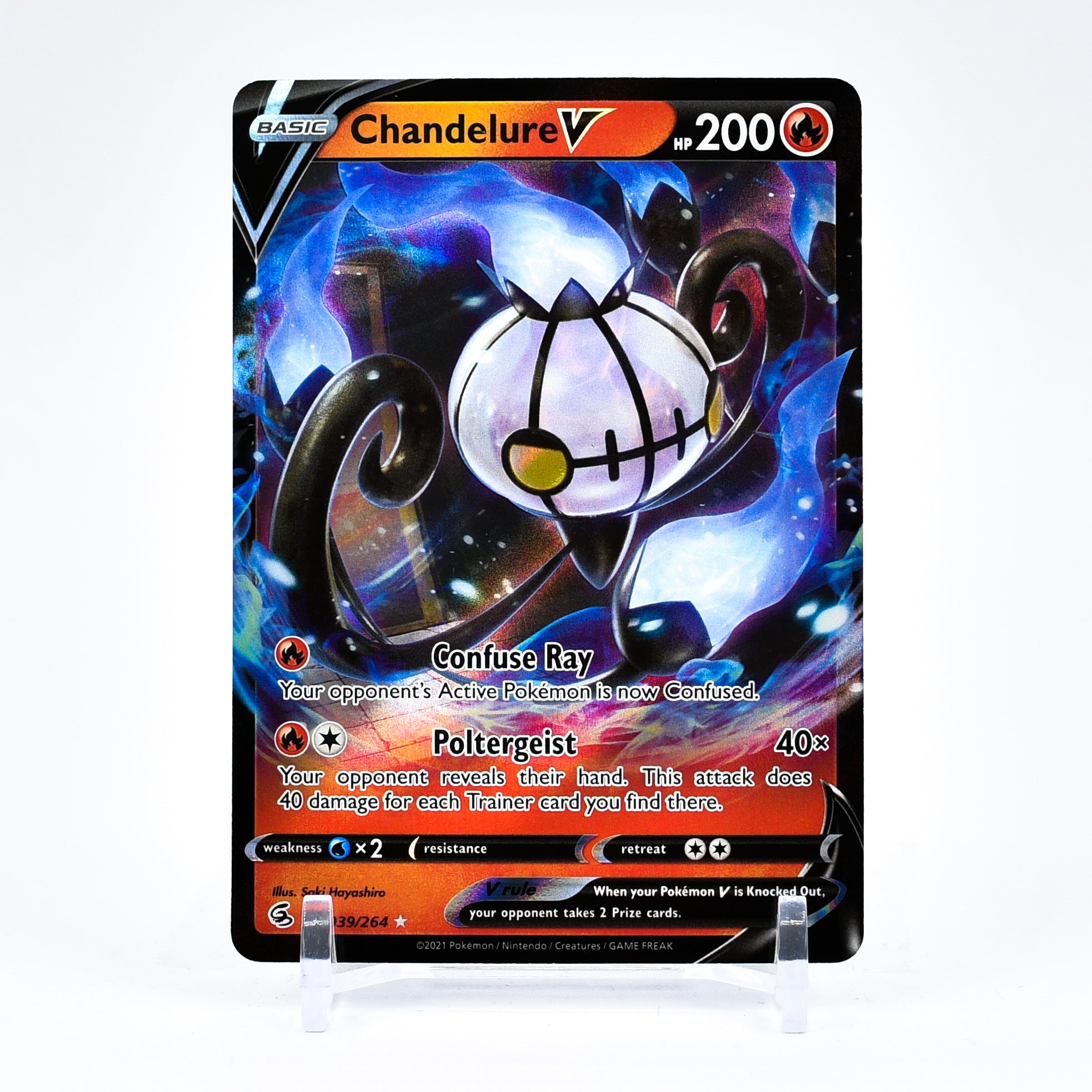 Chandelure V - 039/264 Fusion Strike Ultra Rare Pokemon - NM/MINT