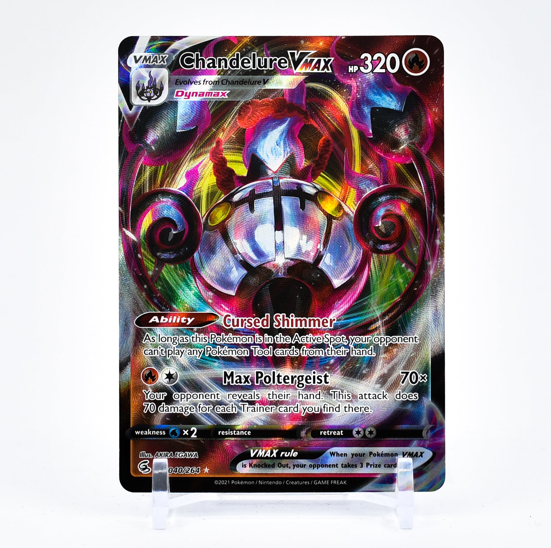 Chandelure Vmax - 040/264 Fusion Strike Ultra Rare Pokemon - NM/MINT