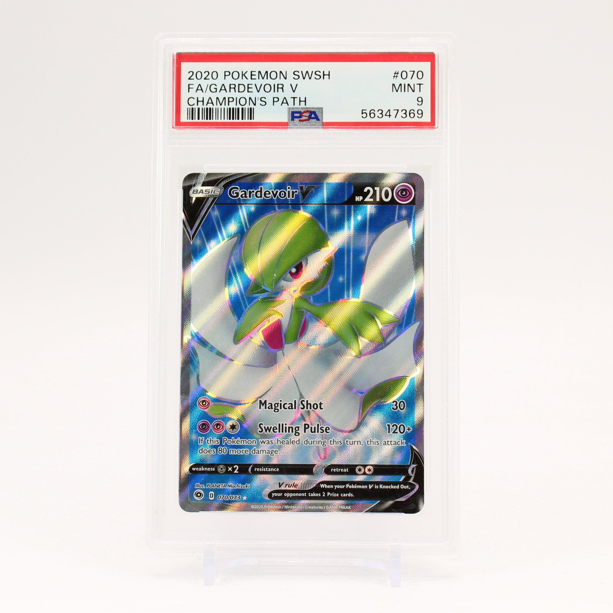 Gardevoir V - 070/073 PSA 9 Champion's Path Full Art Pokemon - MINT