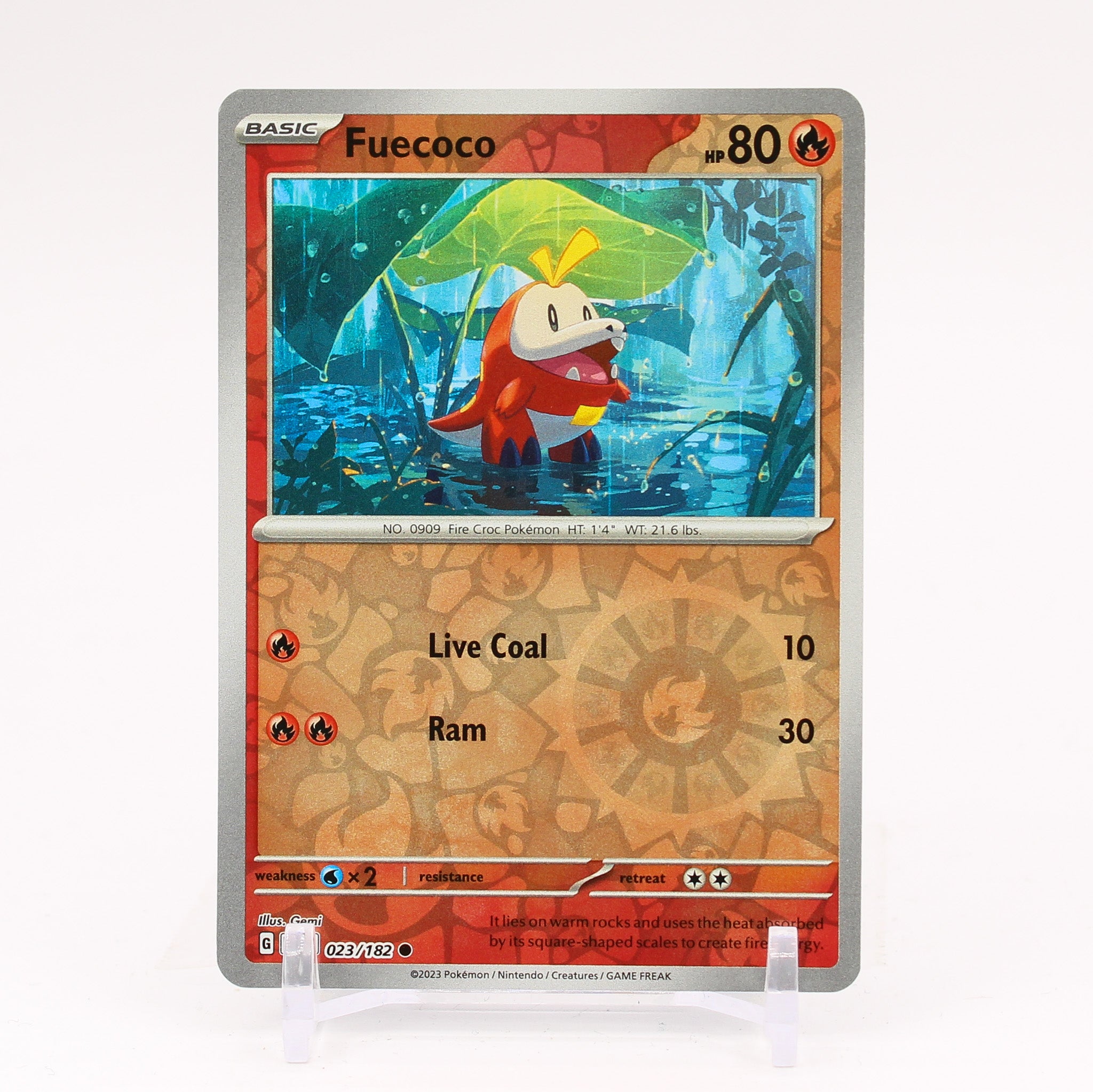 Fuecoco - 023/182 Paradox Rift Reverse Holo Pokemon - NM/MINT