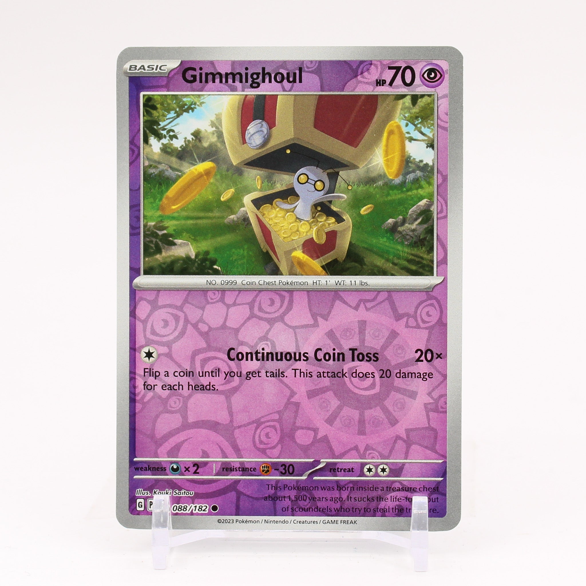 Gimmighoul - 088/182 Paradox Rift Reverse Holo Pokemon - NM/MINT