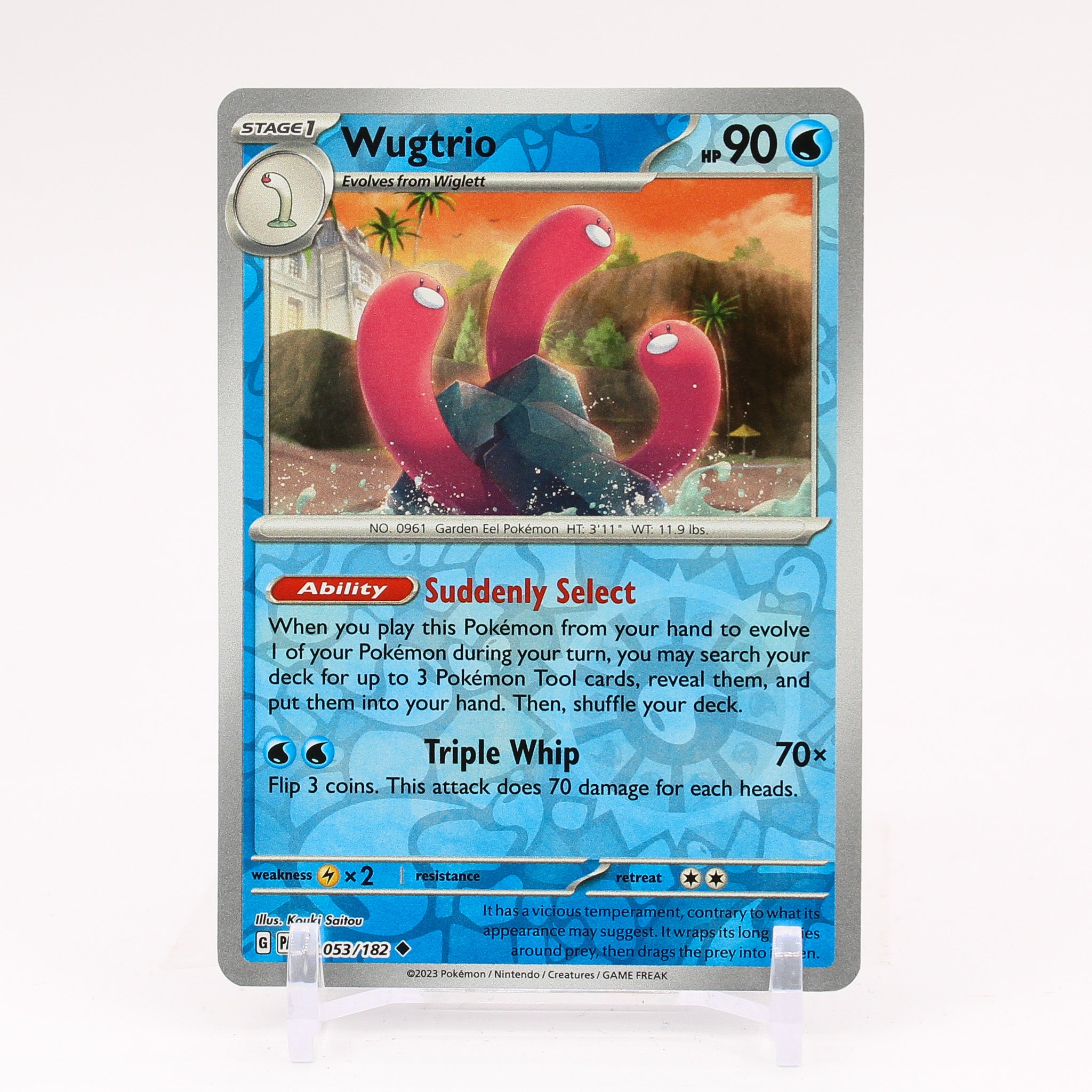 Wugtrio - 053/182 Paradox Rift Reverse Holo Pokemon - NM/MINT