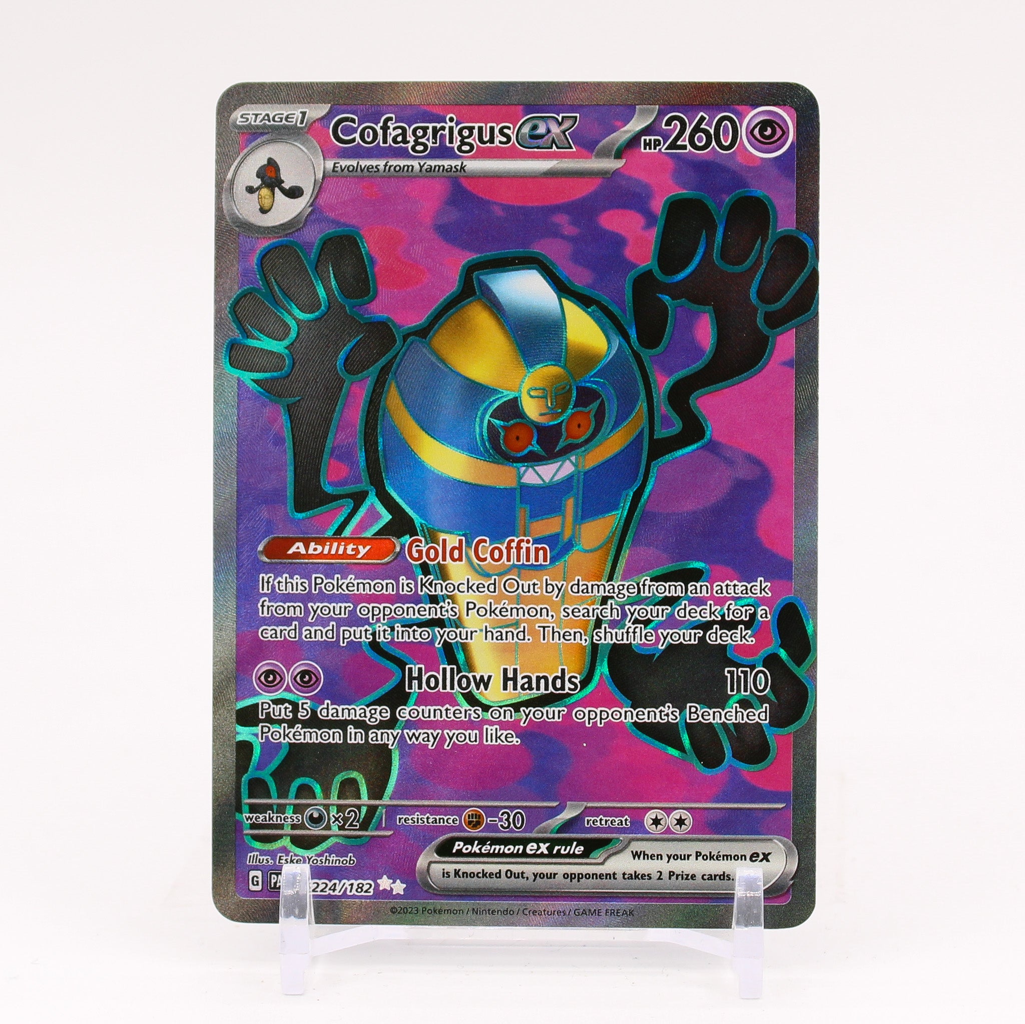 Cofagrigus ex - 224/182 Paradox Rift Full Art Pokemon - NM/MINT