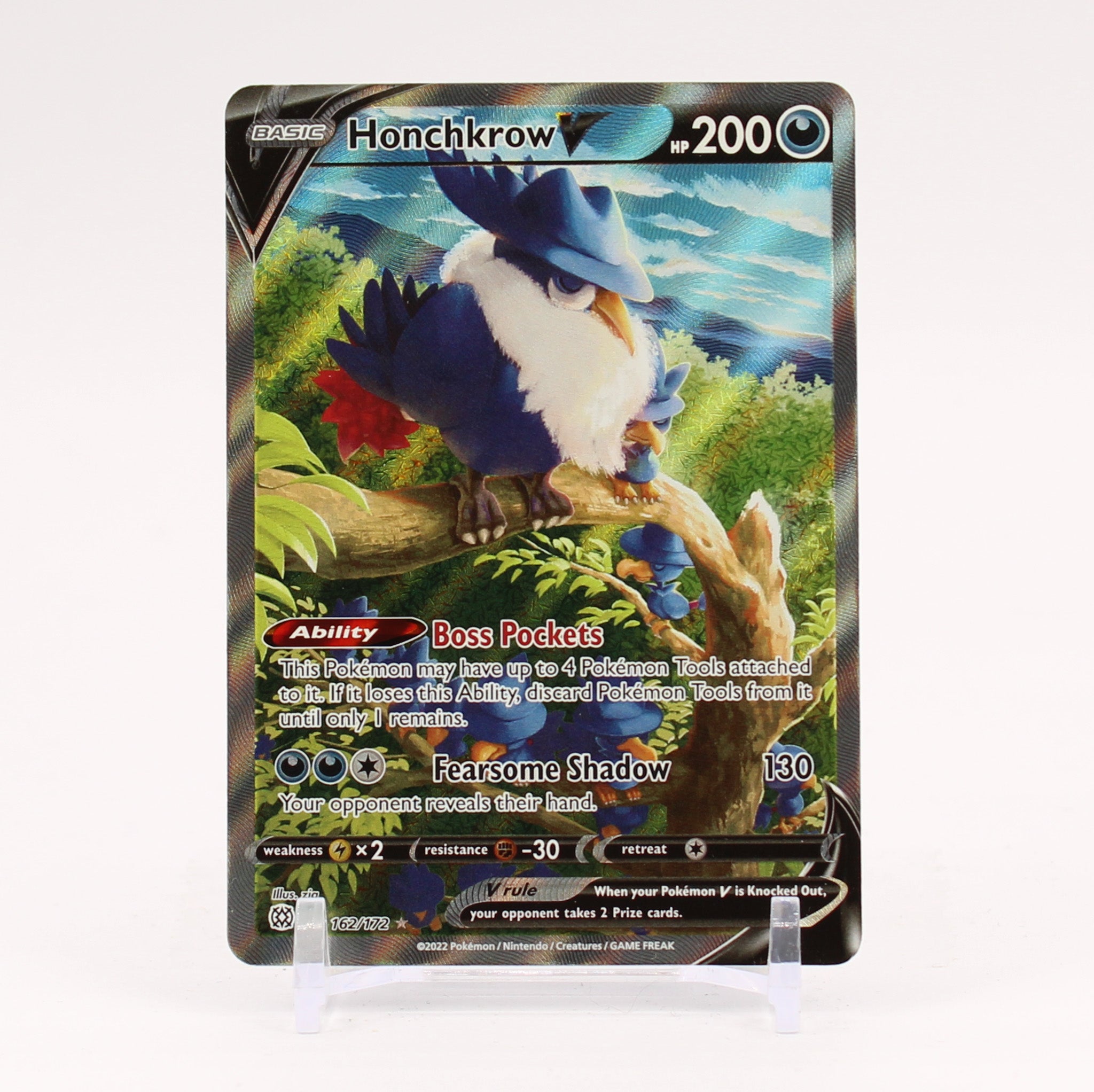 Honchkrow V - 162/172 Brilliant Stars Alternate Art Pokemon - NM/MINT