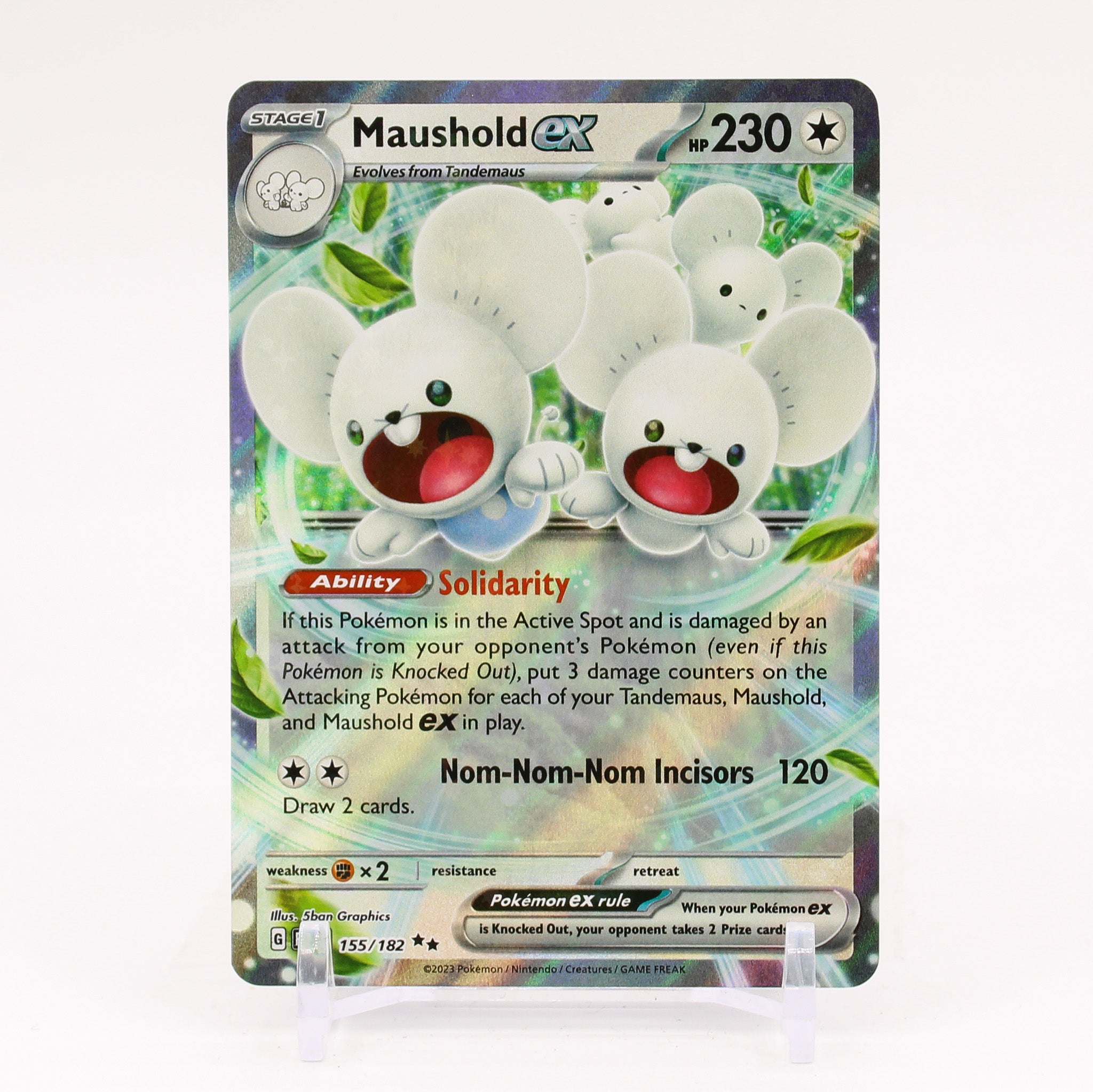 Maushold ex - 155/182 Paradox Rift Double Rare Pokemon - NM/MINT