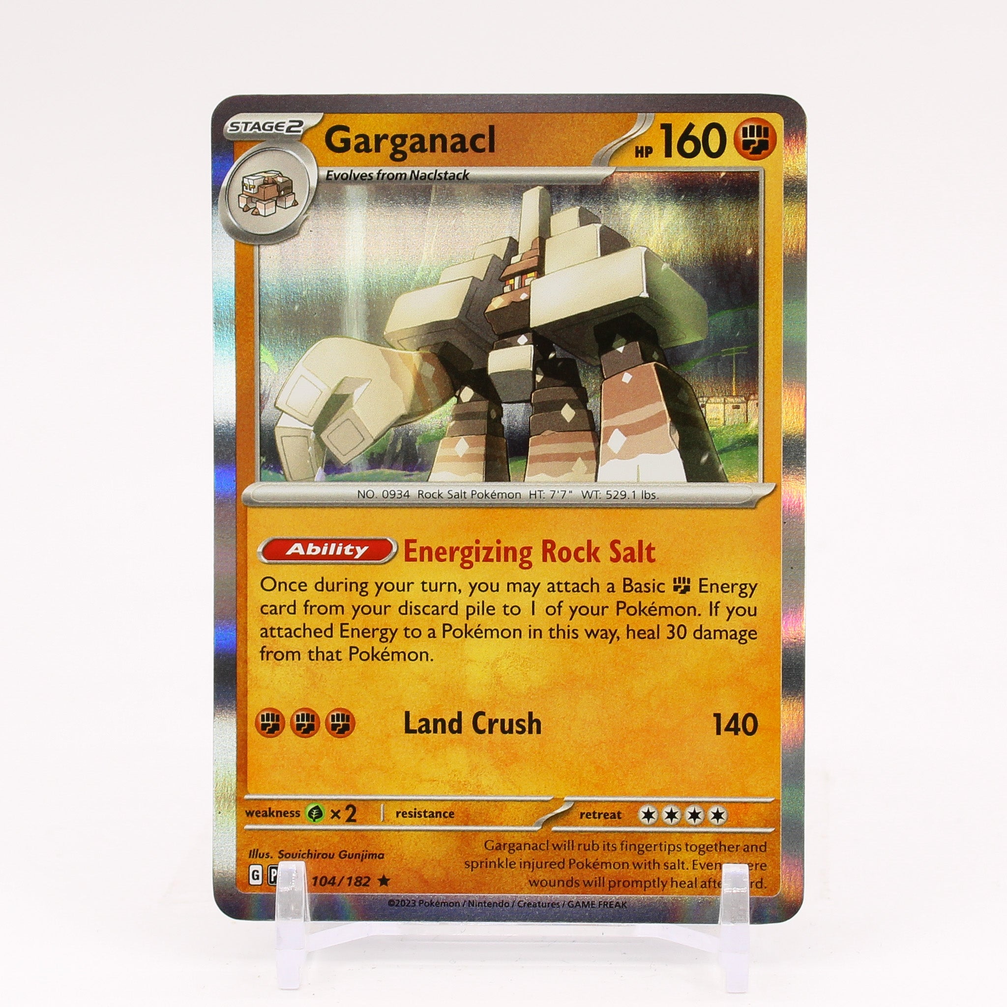 Garganacl - 104/182 Paradox Rift Holo Rare Pokemon - NM/MINT