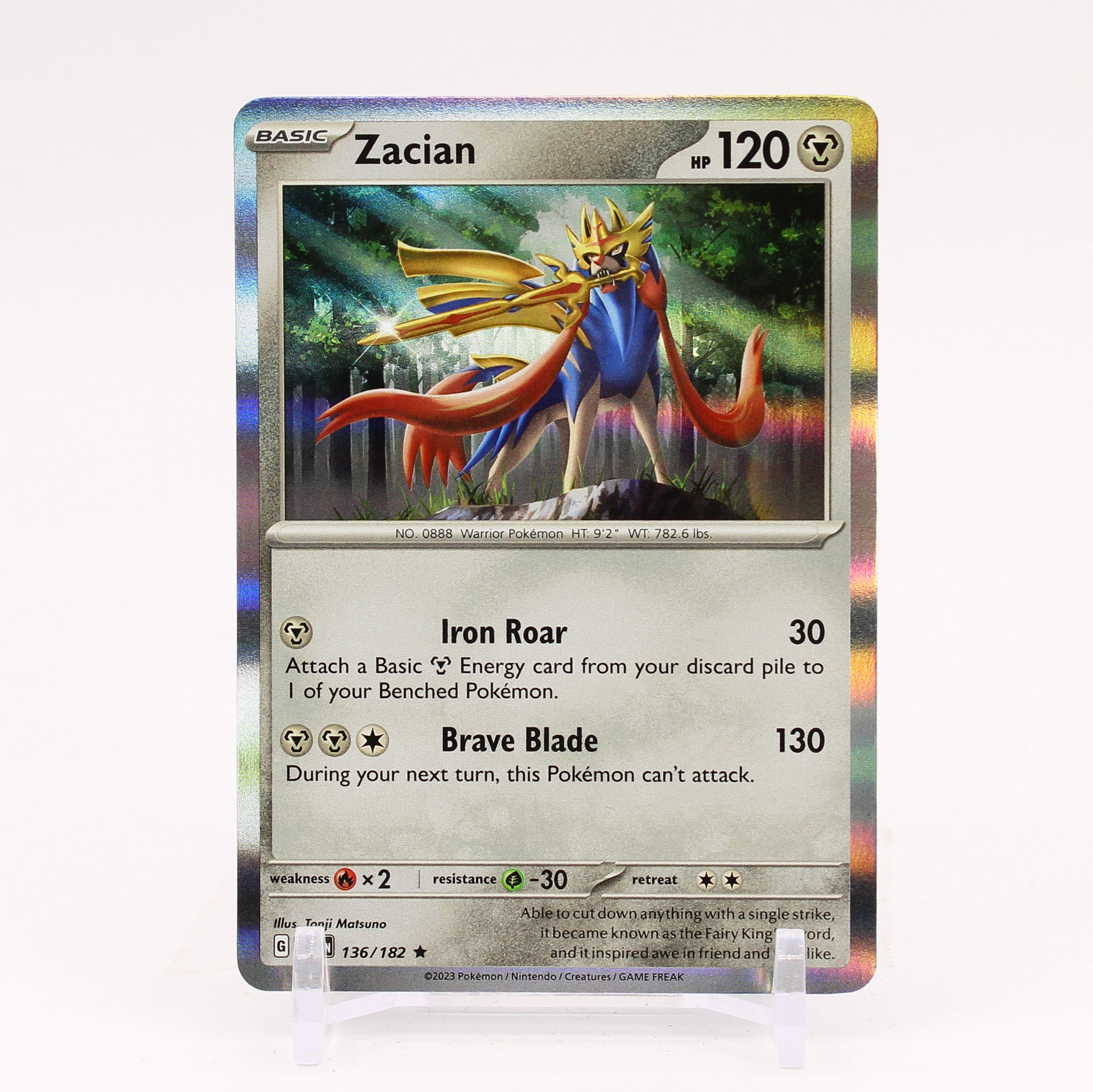 Zacian - 136/182 Paradox Rift Holo Rare Pokemon - NM/MINT