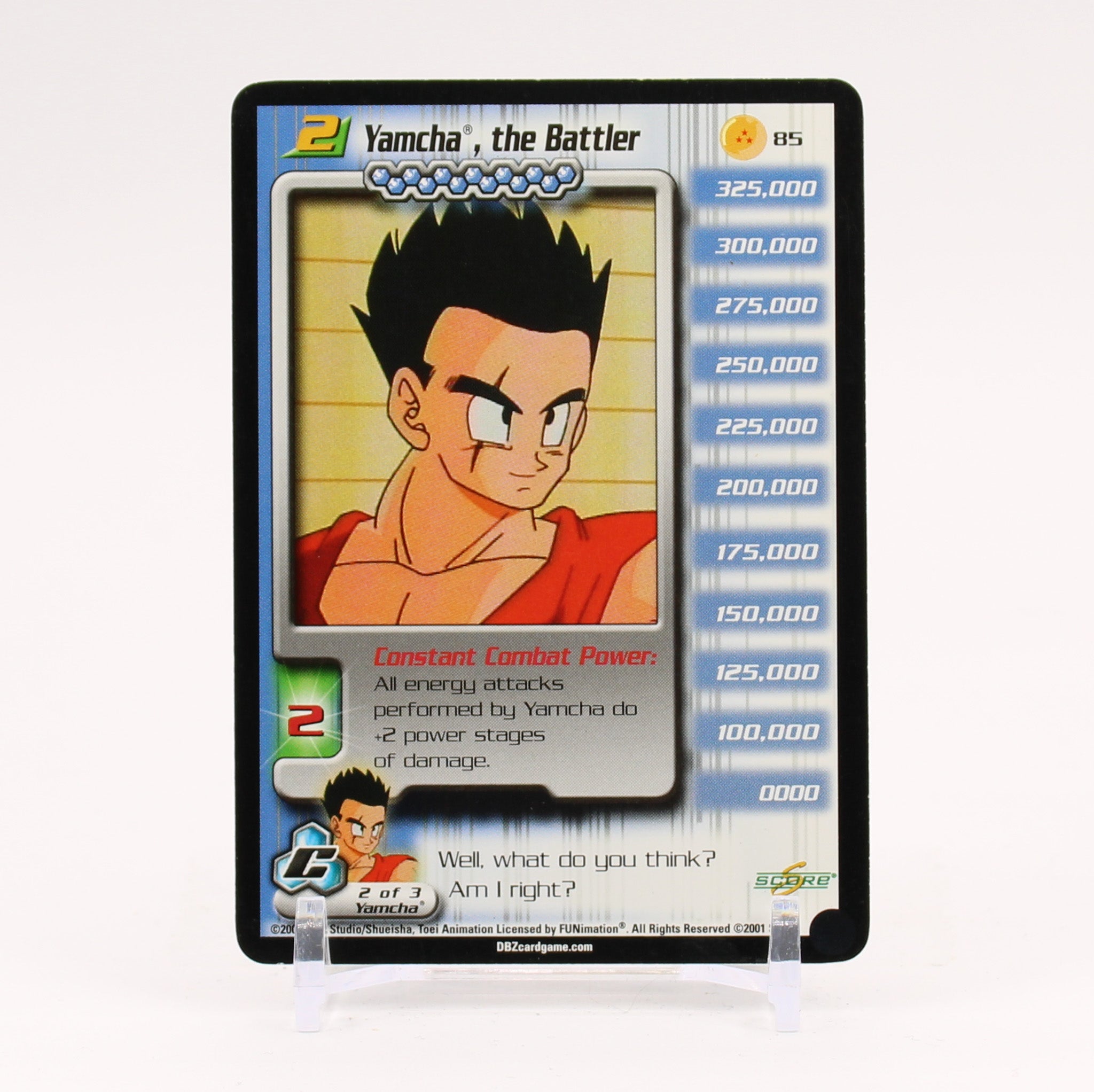 Yamcha The Battler - 85 Dragon Ball Z Score TCG - NM