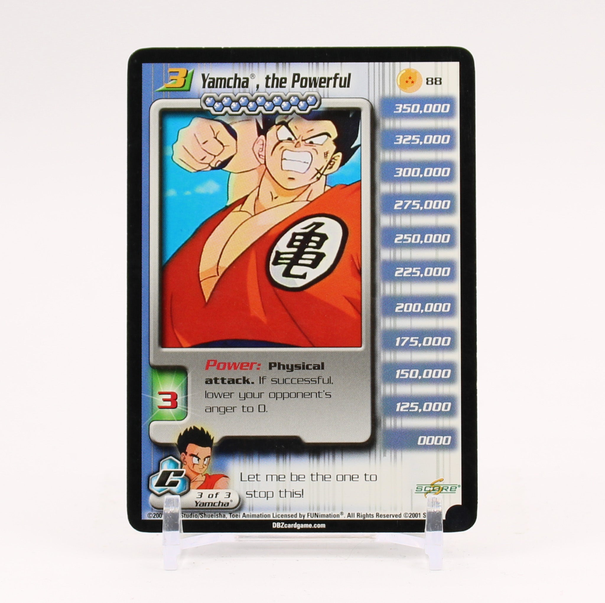 Yamcha The Powerful - 88 Dragon Ball Z Score TCG - NM