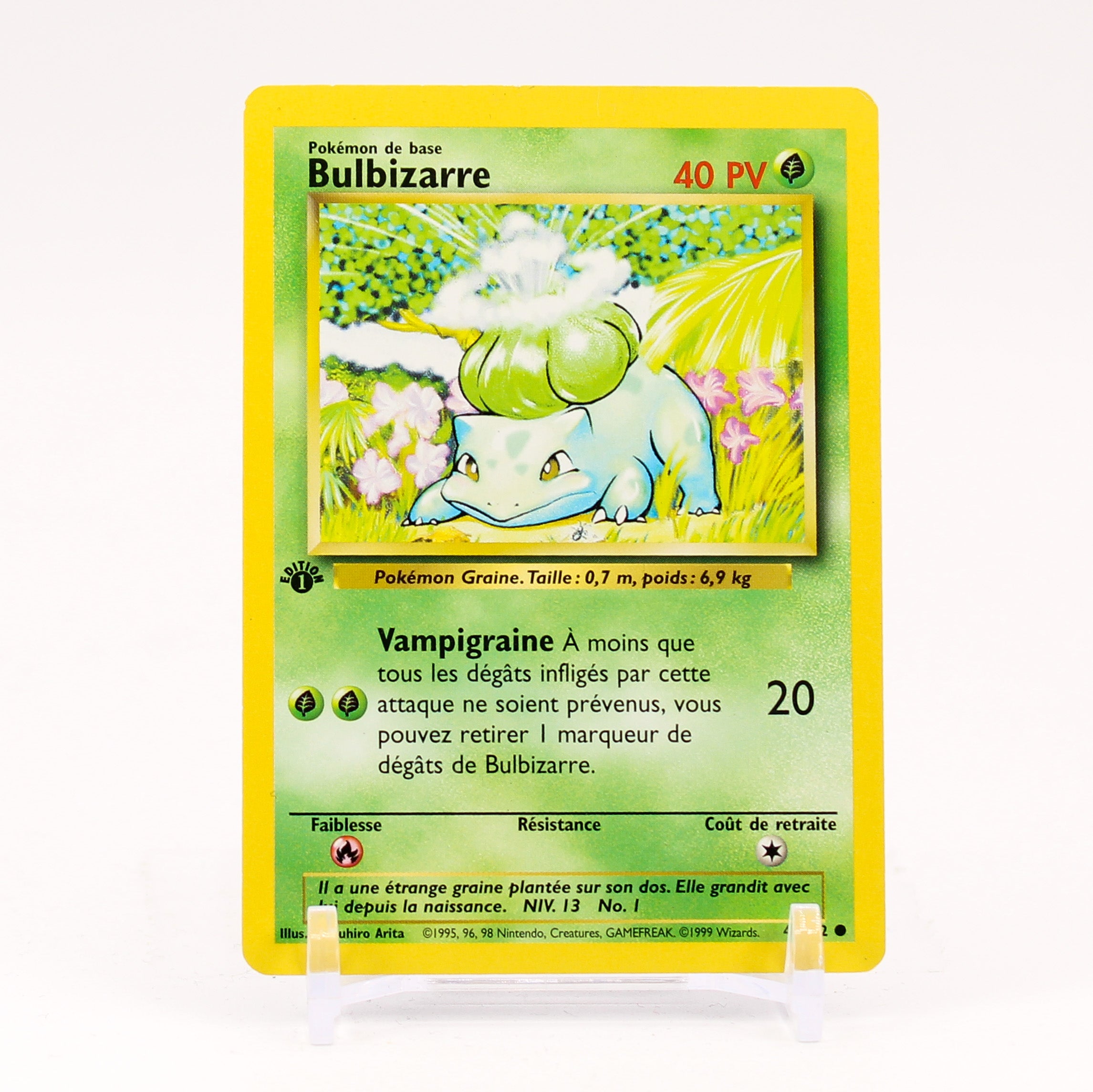 Bulbizarre Bulbasaur - 44/102 Base Set 1st Edition FRENCH Pokemon - LP