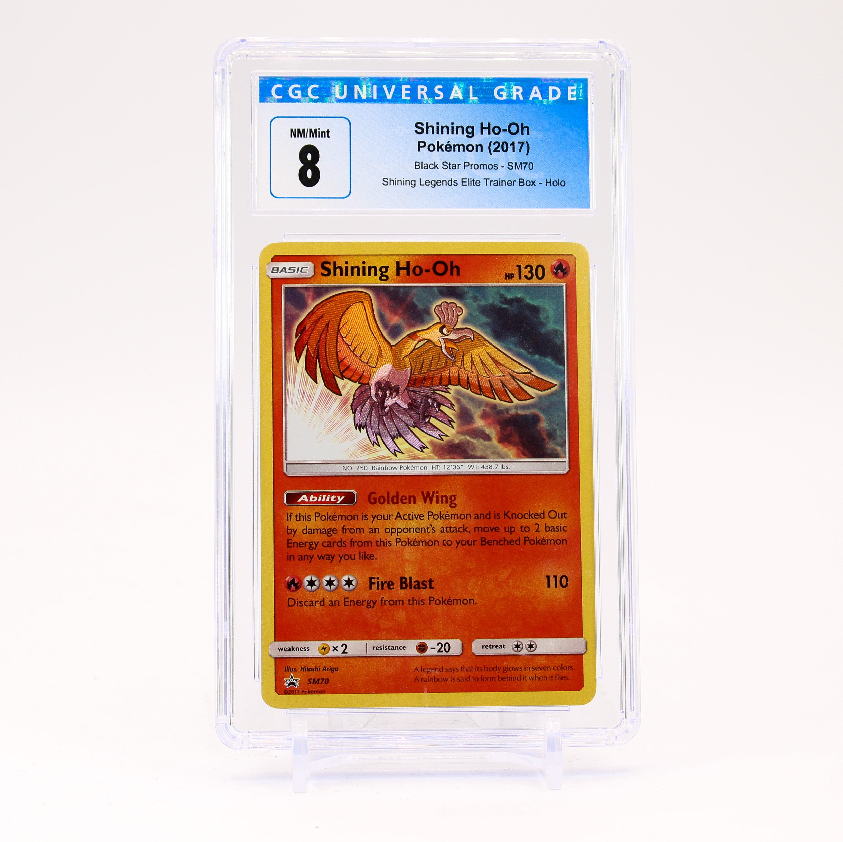 Shining Ho-Oh SM70 CGC 8 Shining Legends Black Star Promo Pokemon NM/MINT