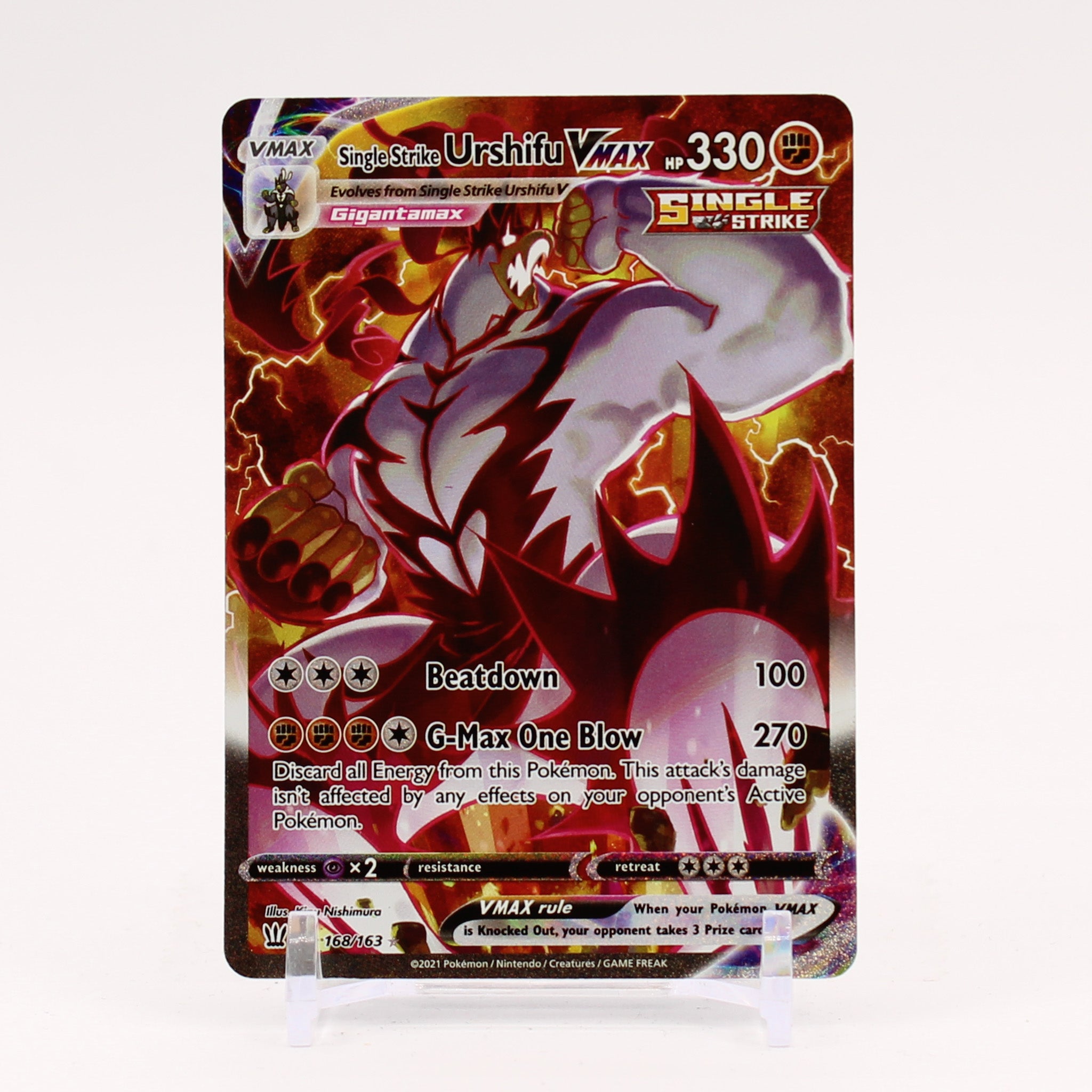 Single Strike Urshifu Vmax - 168/163 Battle Styles Alternate Art Pokemon - NM