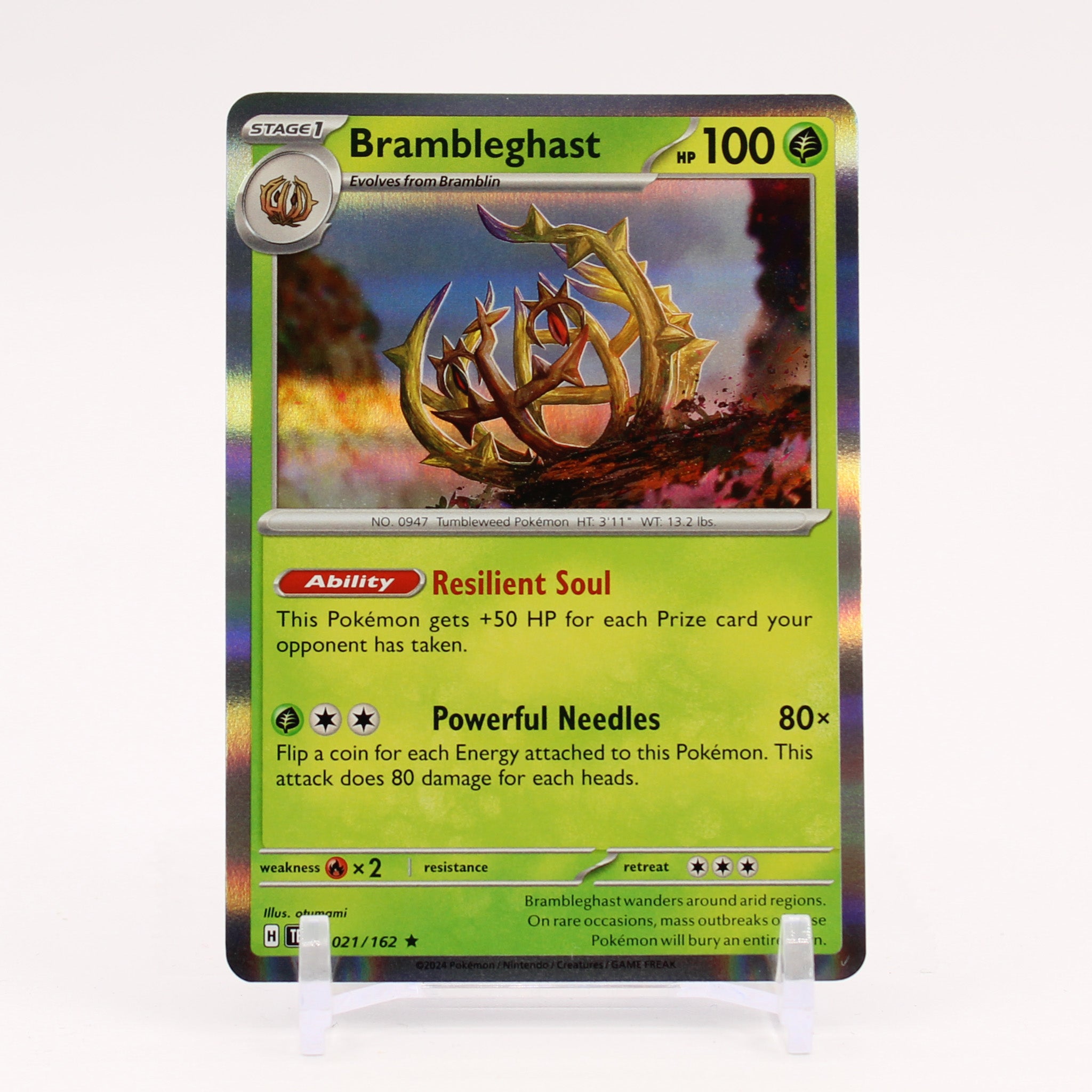 Brambleghast - 021/162 Temporal Forces Holo Rare Pokemon - NM/MINT