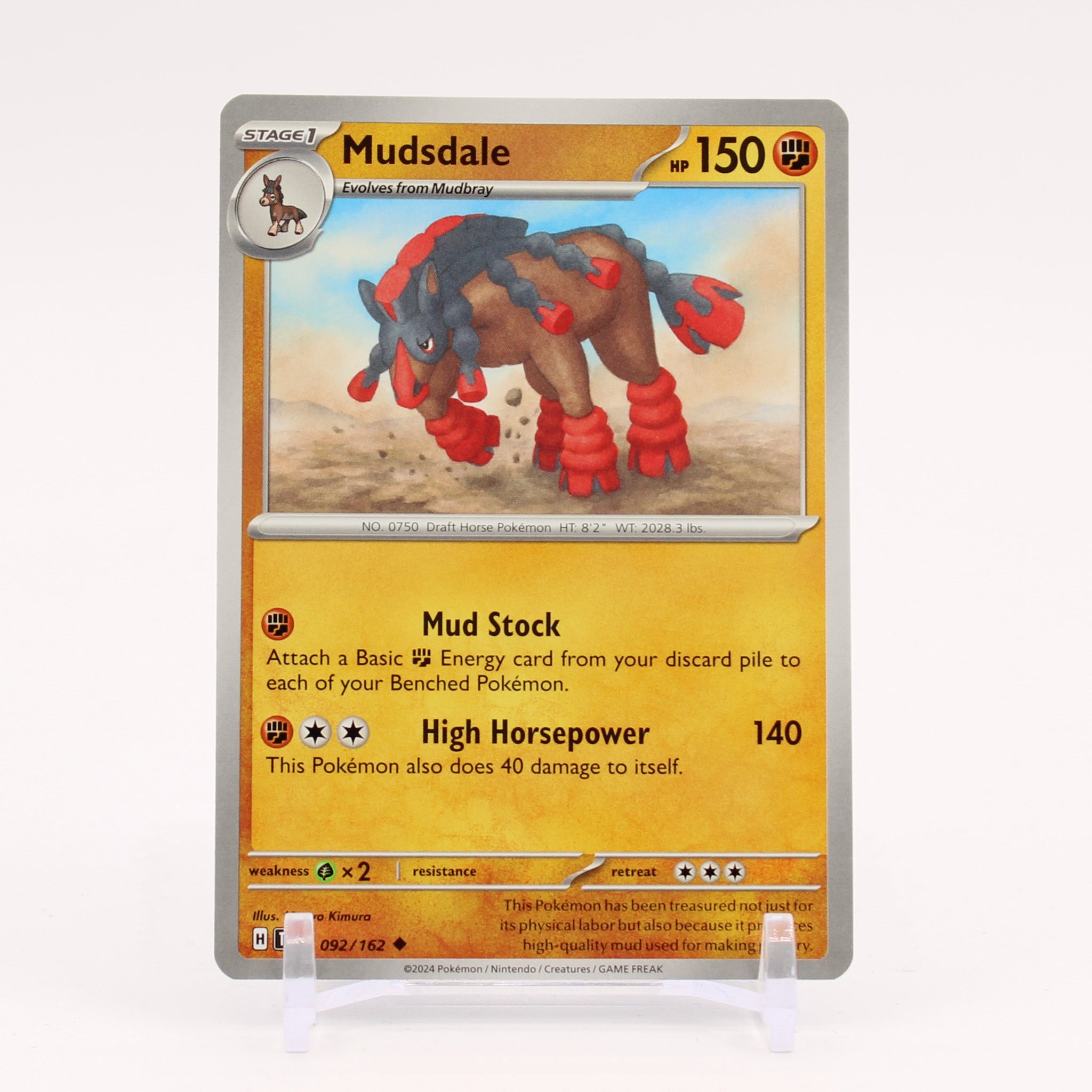 Mudsdale - 092/162 Temporal Forces Pokemon - NM/MINT