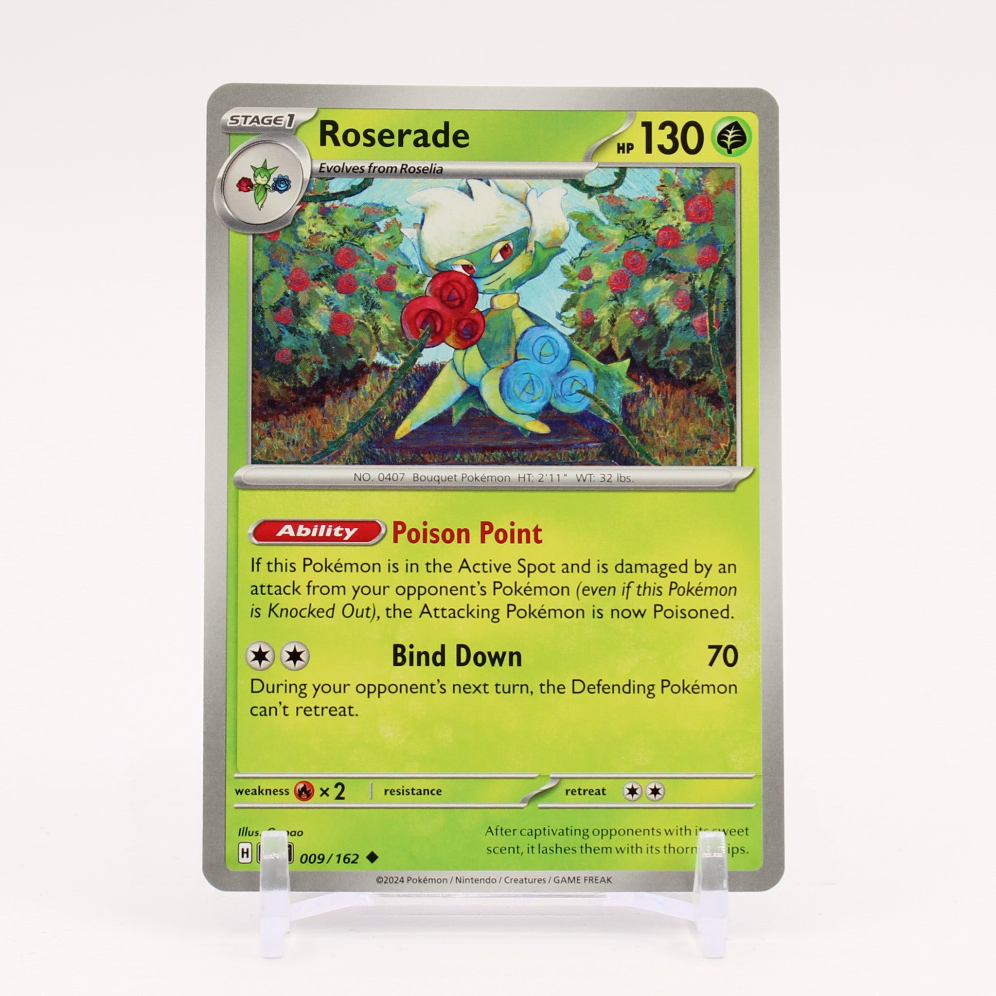 Roserade - 009/162 Temporal Forces Pokemon - NM/MINT