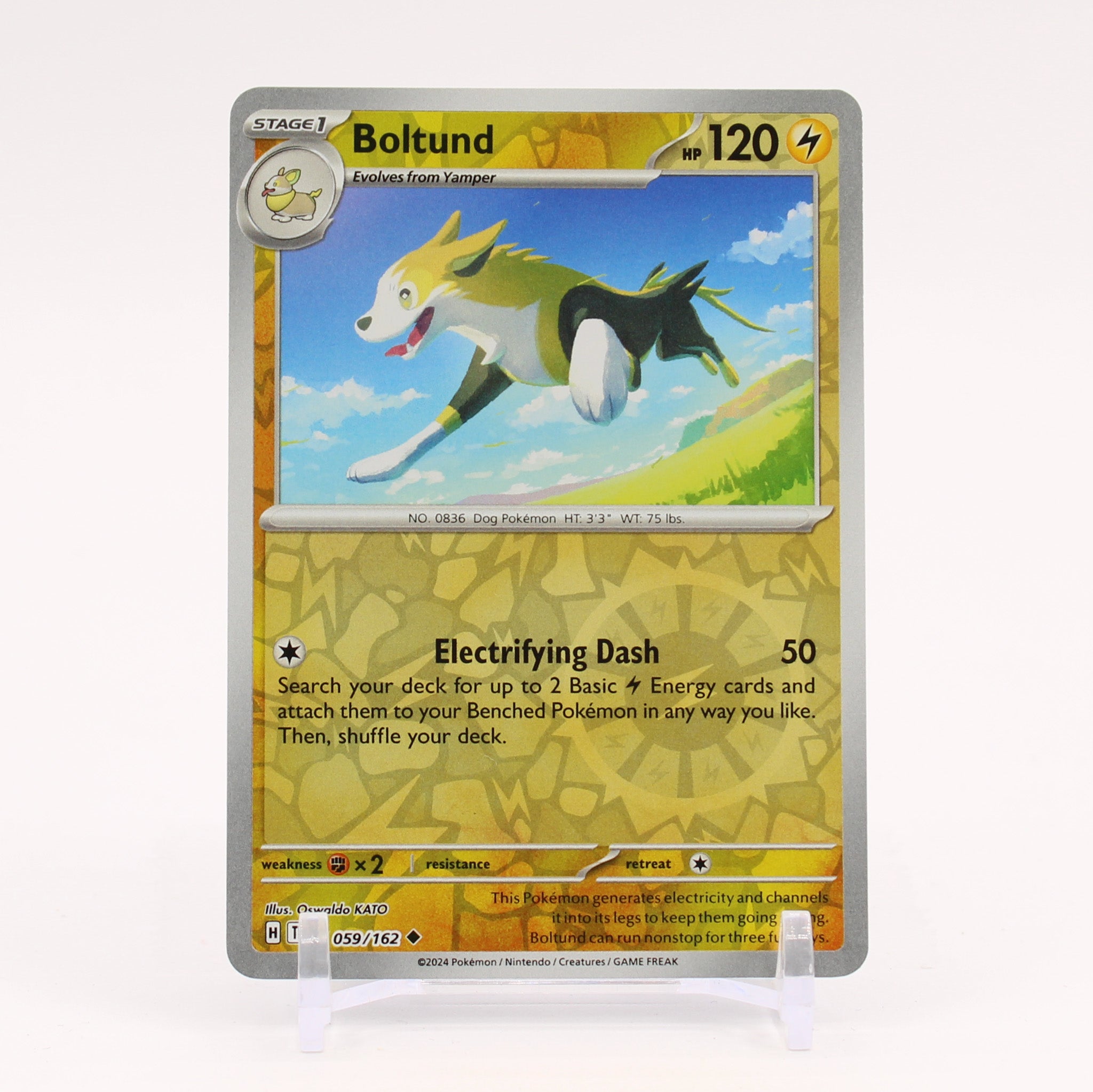 Boltund - 059/162 Temporal Forces Reverse Holo Pokemon - NM/MINT