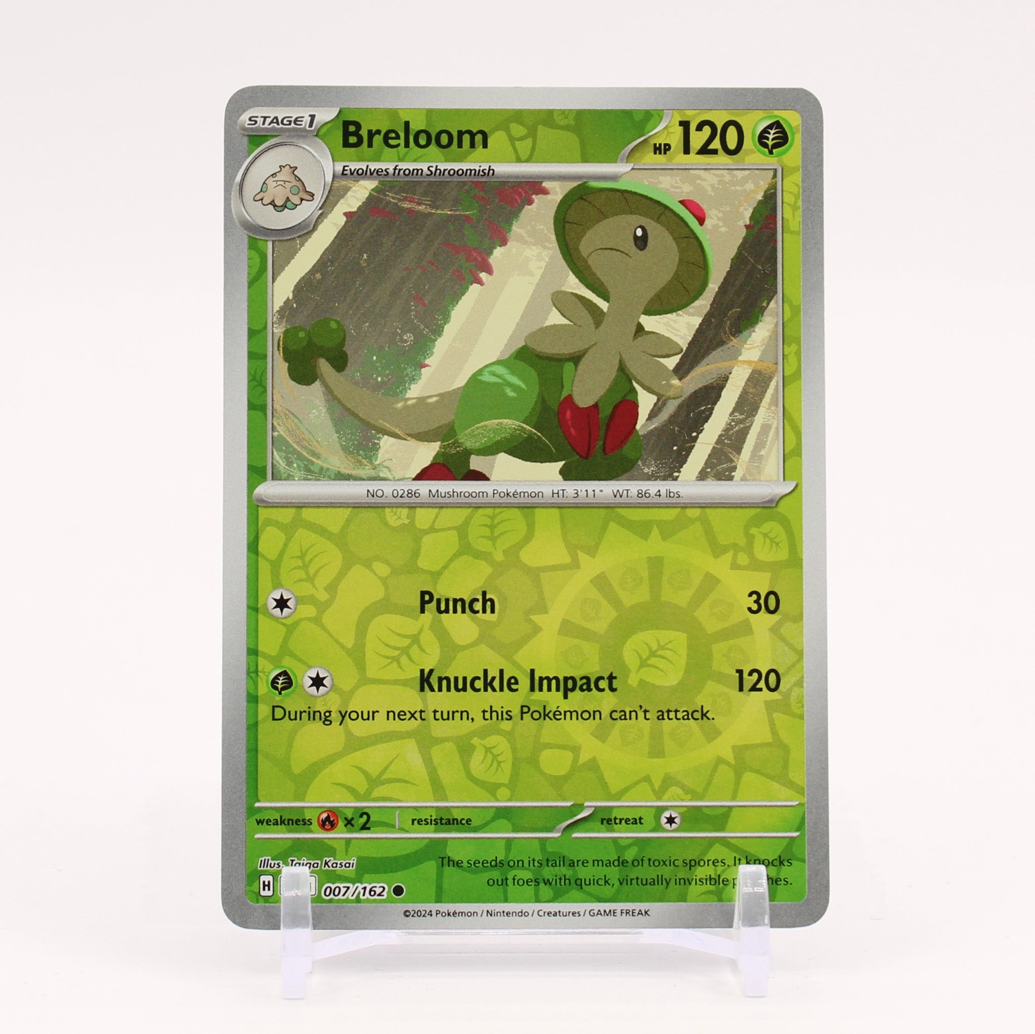 Breloom - 007/162 Temporal Forces Reverse Holo Pokemon - NM/MINT