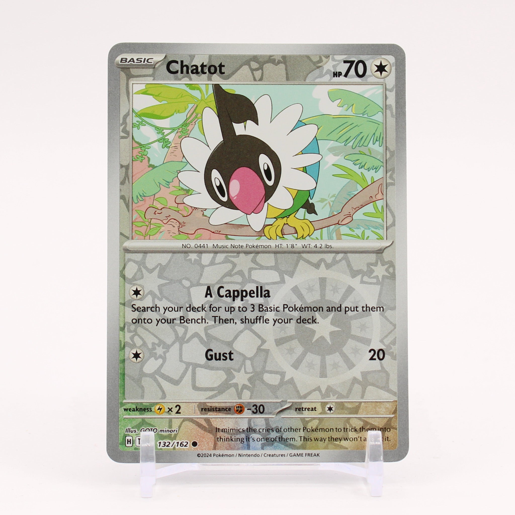 Chatot - 132/162 Temporal Forces Reverse Holo Pokemon - NM/MINT