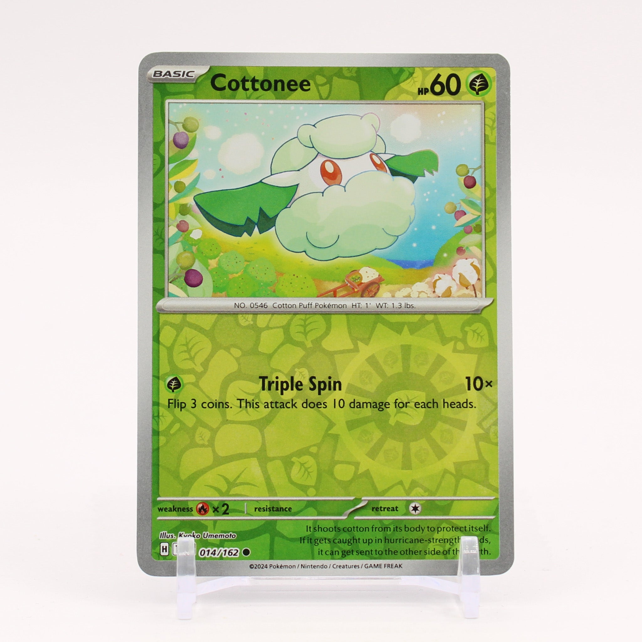 Cottonee - 014/162 Temporal Forces Reverse Holo Pokemon - NM/MINT