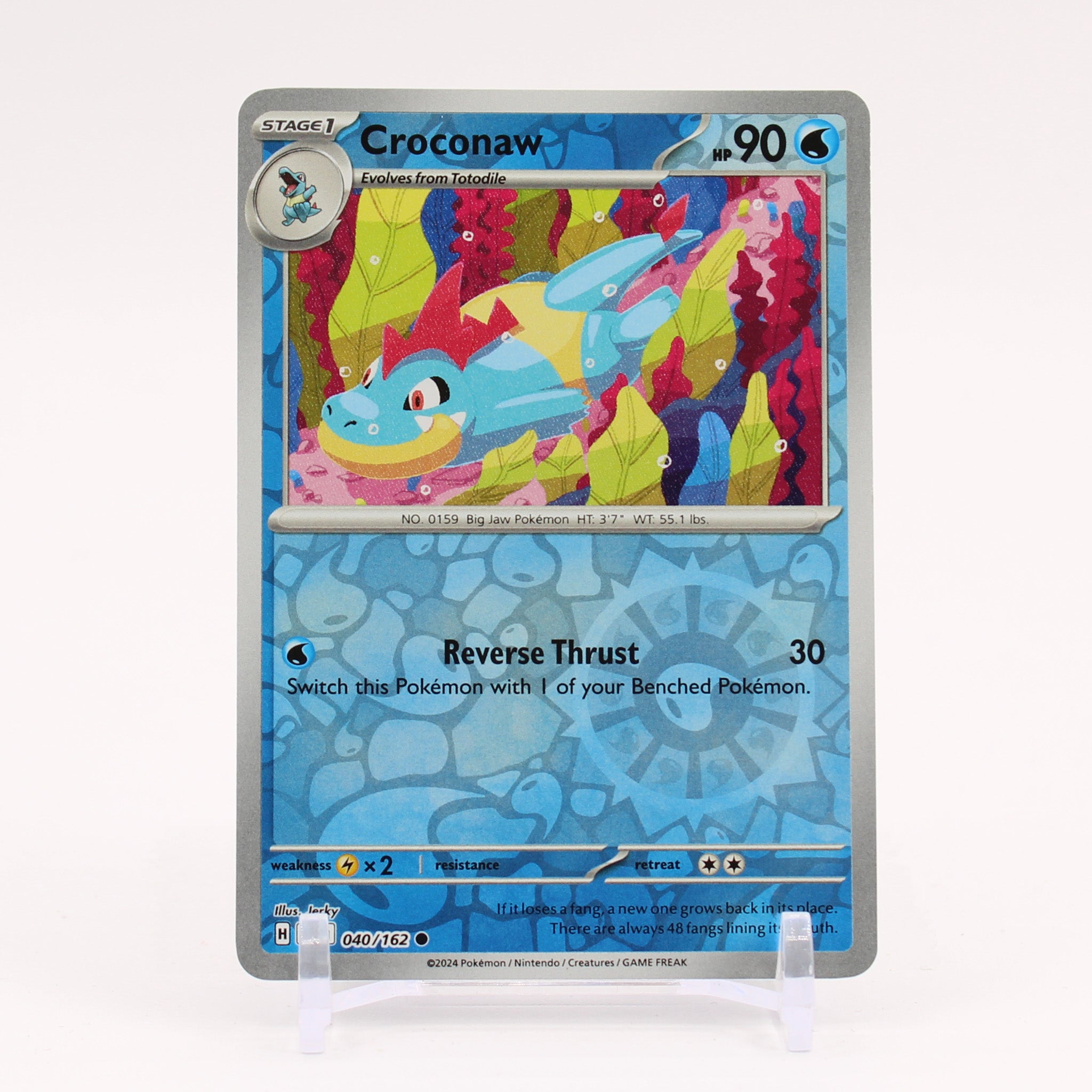 Croconaw - 040/162 Temporal Forces Reverse Holo Pokemon - NM/MINT