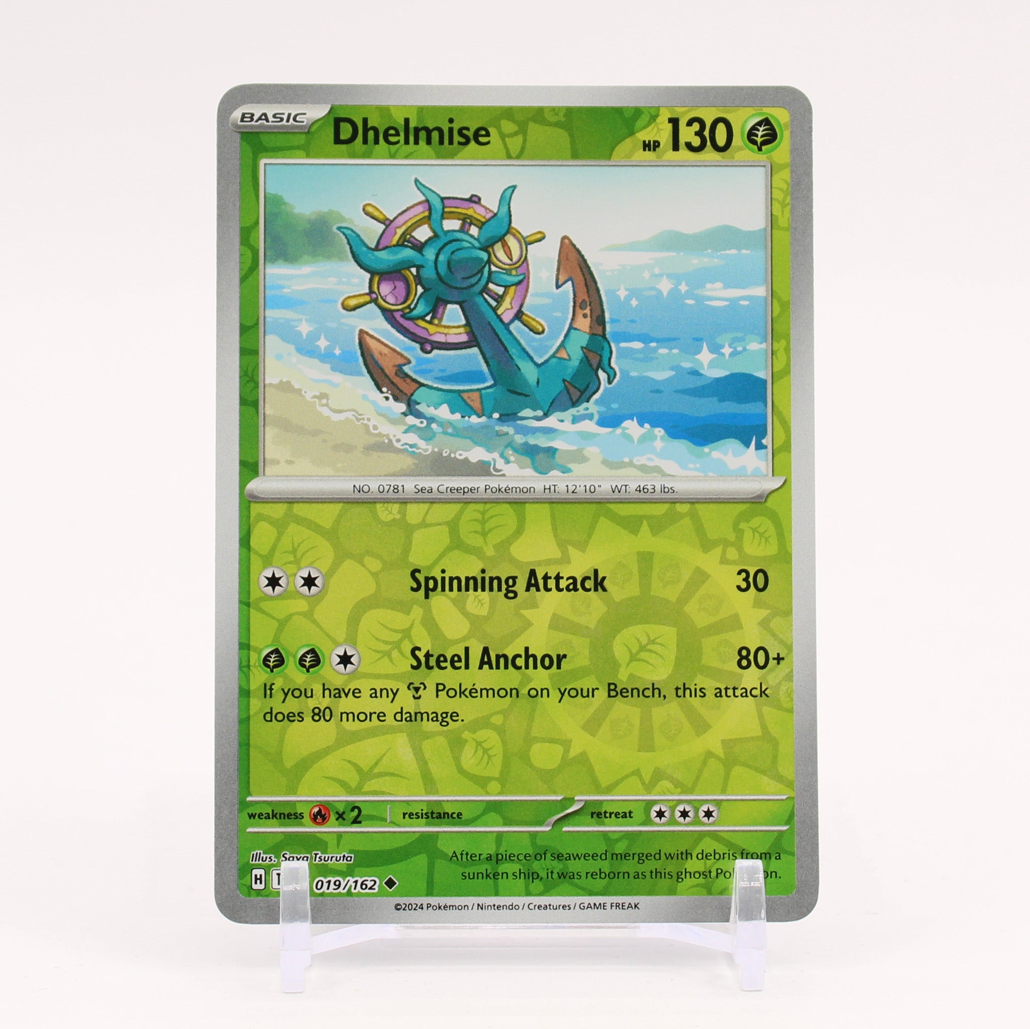 Dhelmise - 019/162 Temporal Forces Reverse Holo Pokemon - NM/MINT