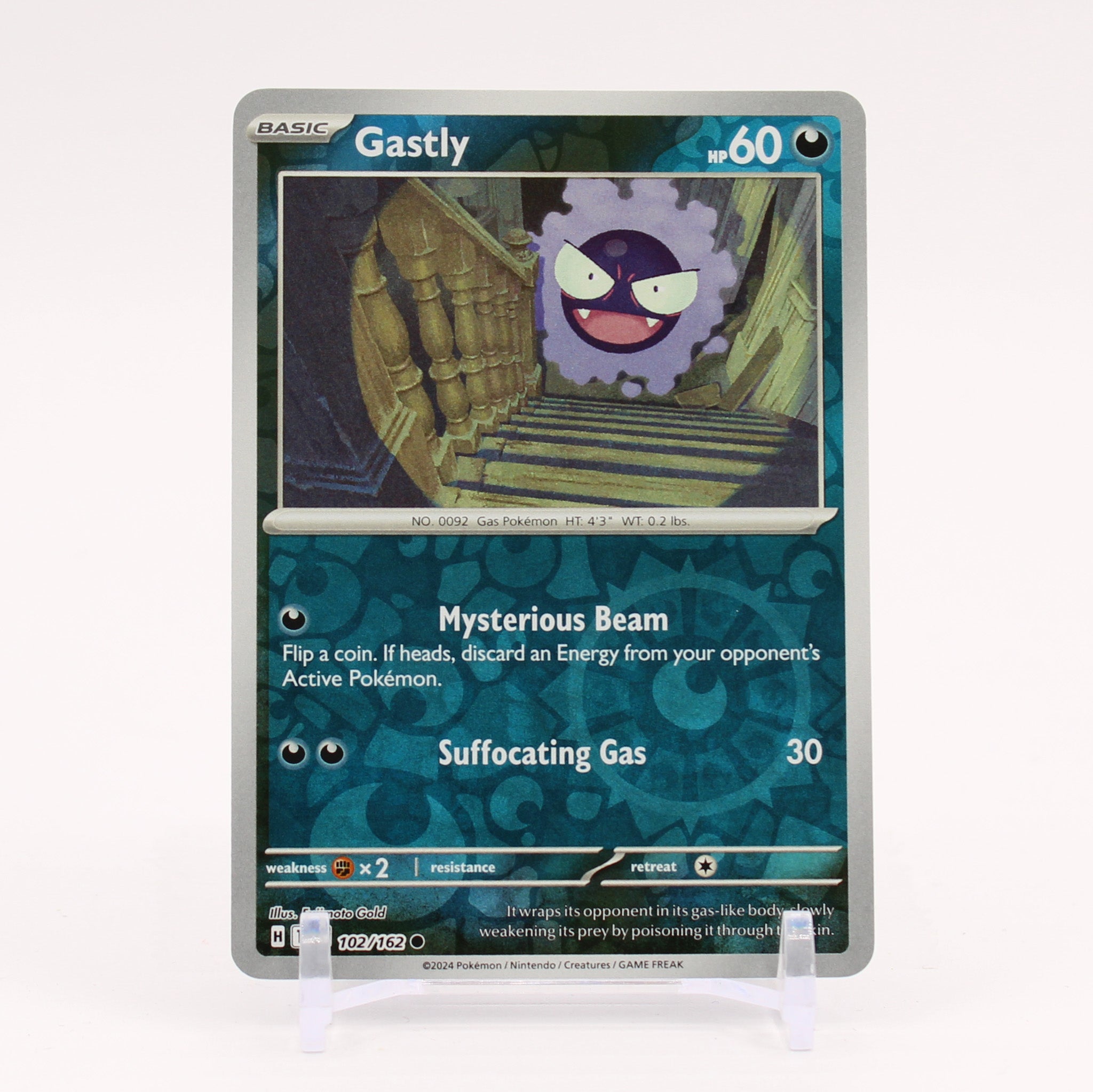 Gastly - 102/162 Temporal Forces Reverse Holo Pokemon - NM/MINT