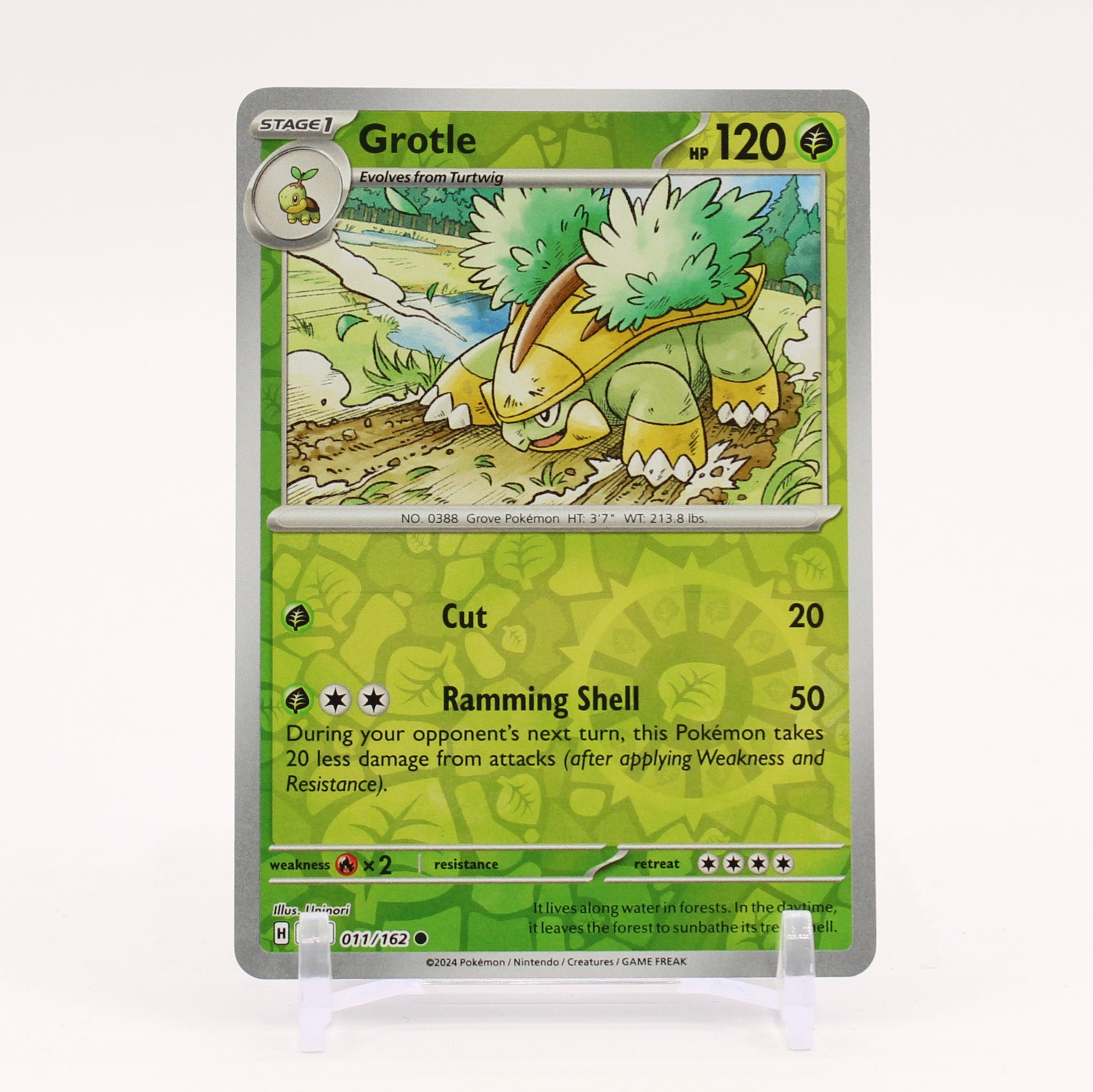 Grotle - 011/162 Temporal Forces Reverse Holo Pokemon - NM/MINT