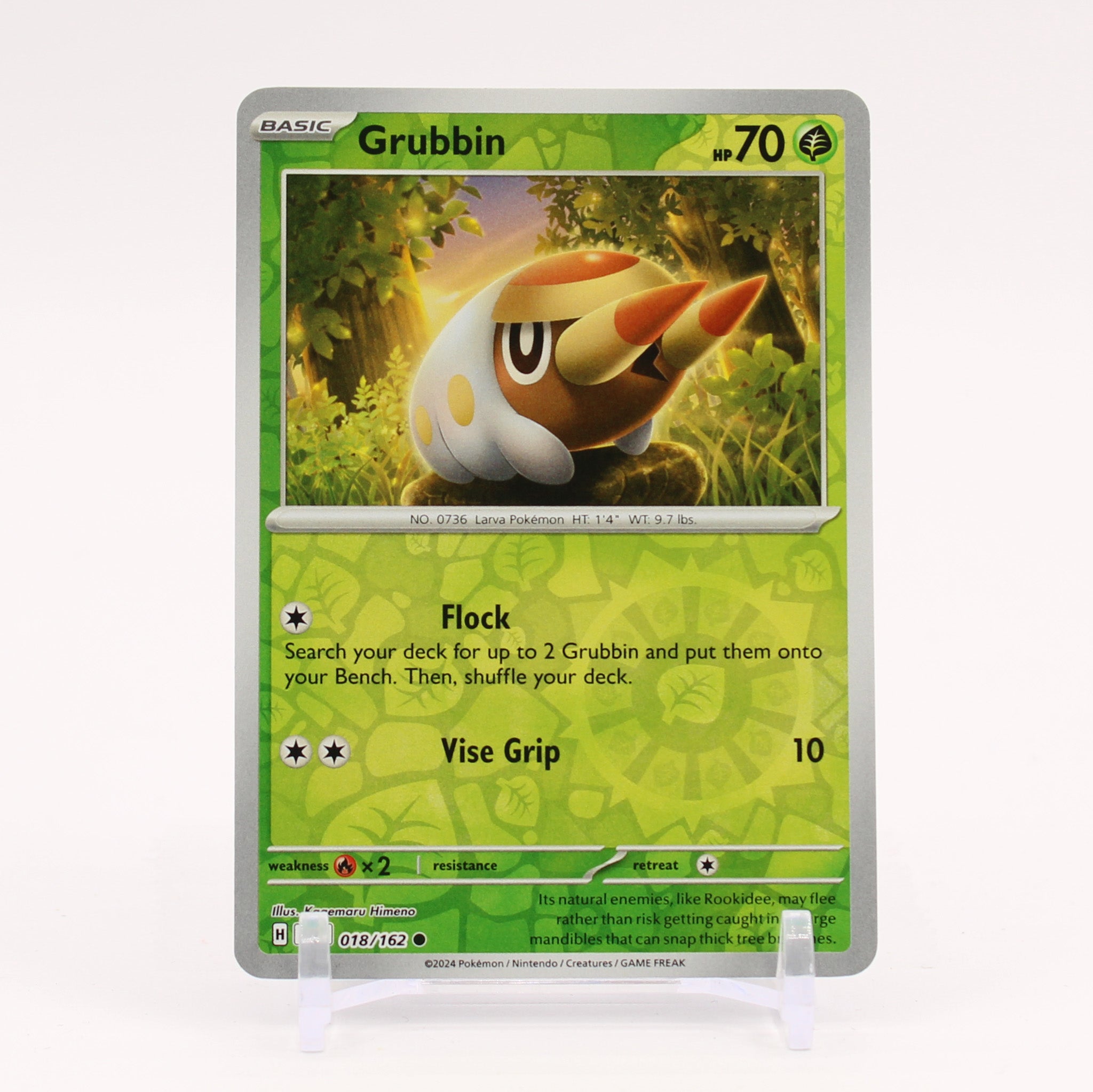 Grubbin - 018/162 Temporal Forces Reverse Holo Pokemon - NM/MINT