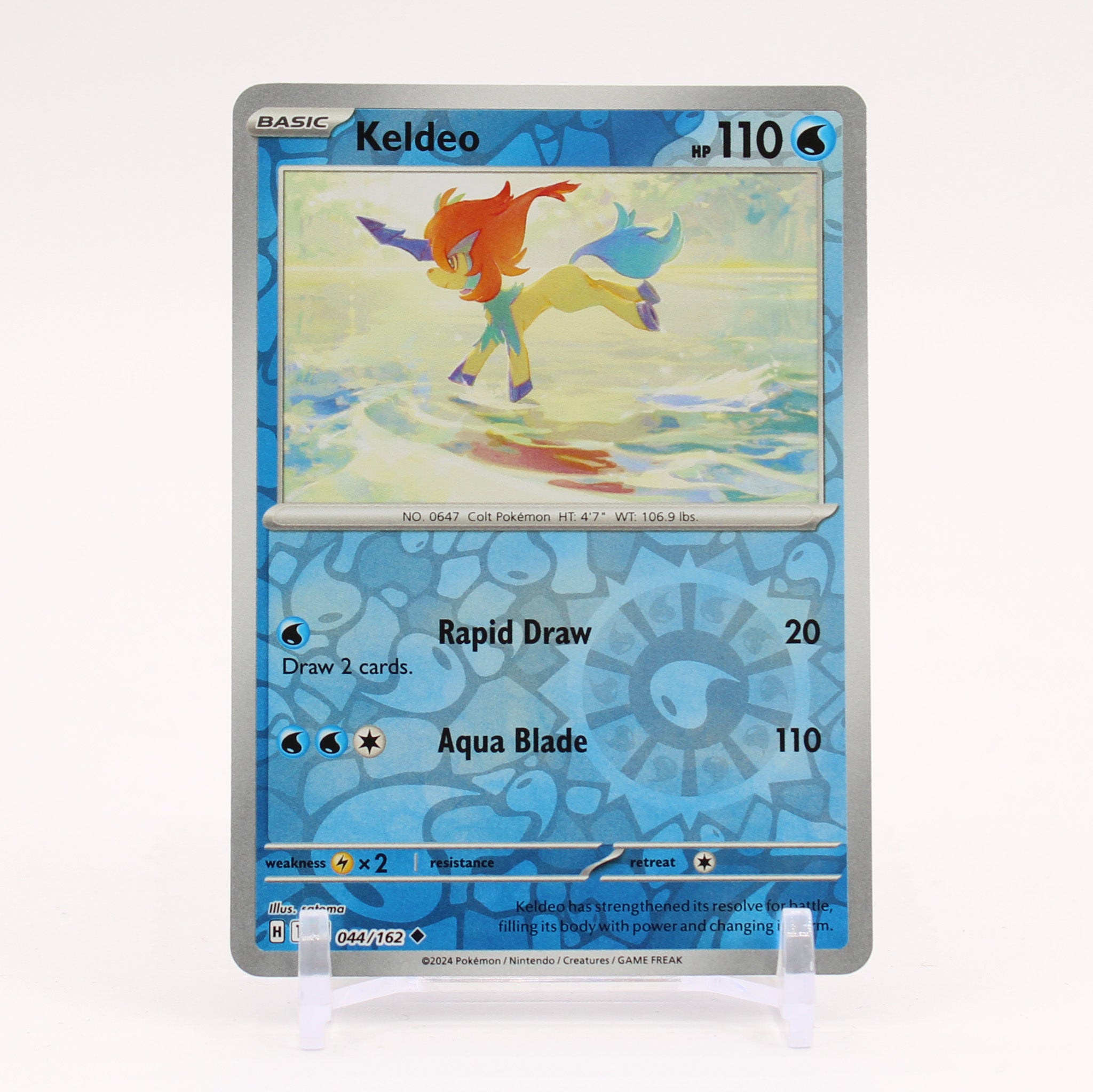 Keldeo - 044/162 Temporal Forces Reverse Holo Pokemon - NM/MINT