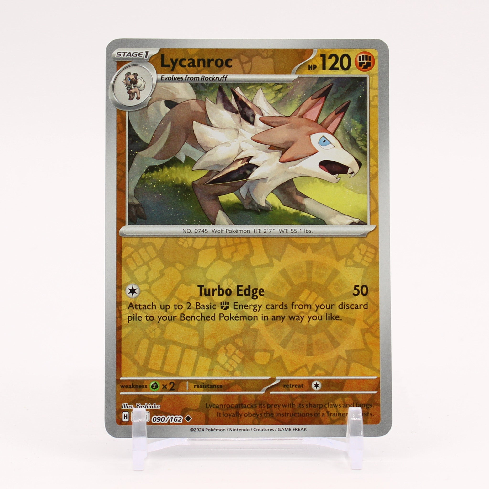 Lycanroc - 090/162 Temporal Forces Reverse Holo Pokemon - NM/MINT