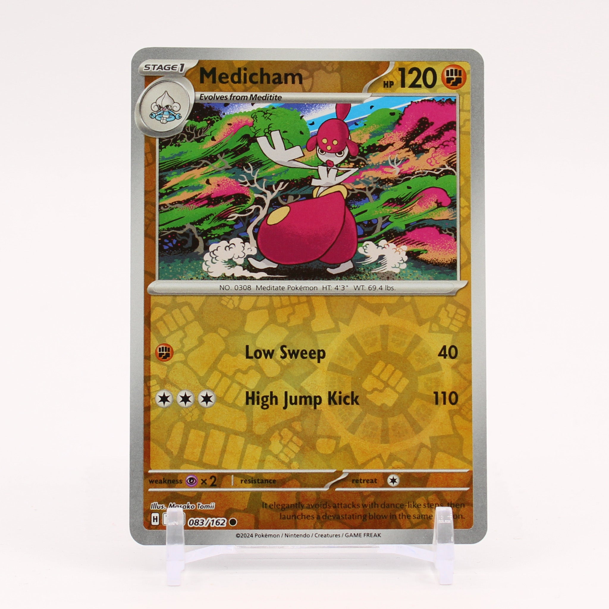 Medicham - 083/162 Temporal Forces Reverse Holo Pokemon - NM/MINT