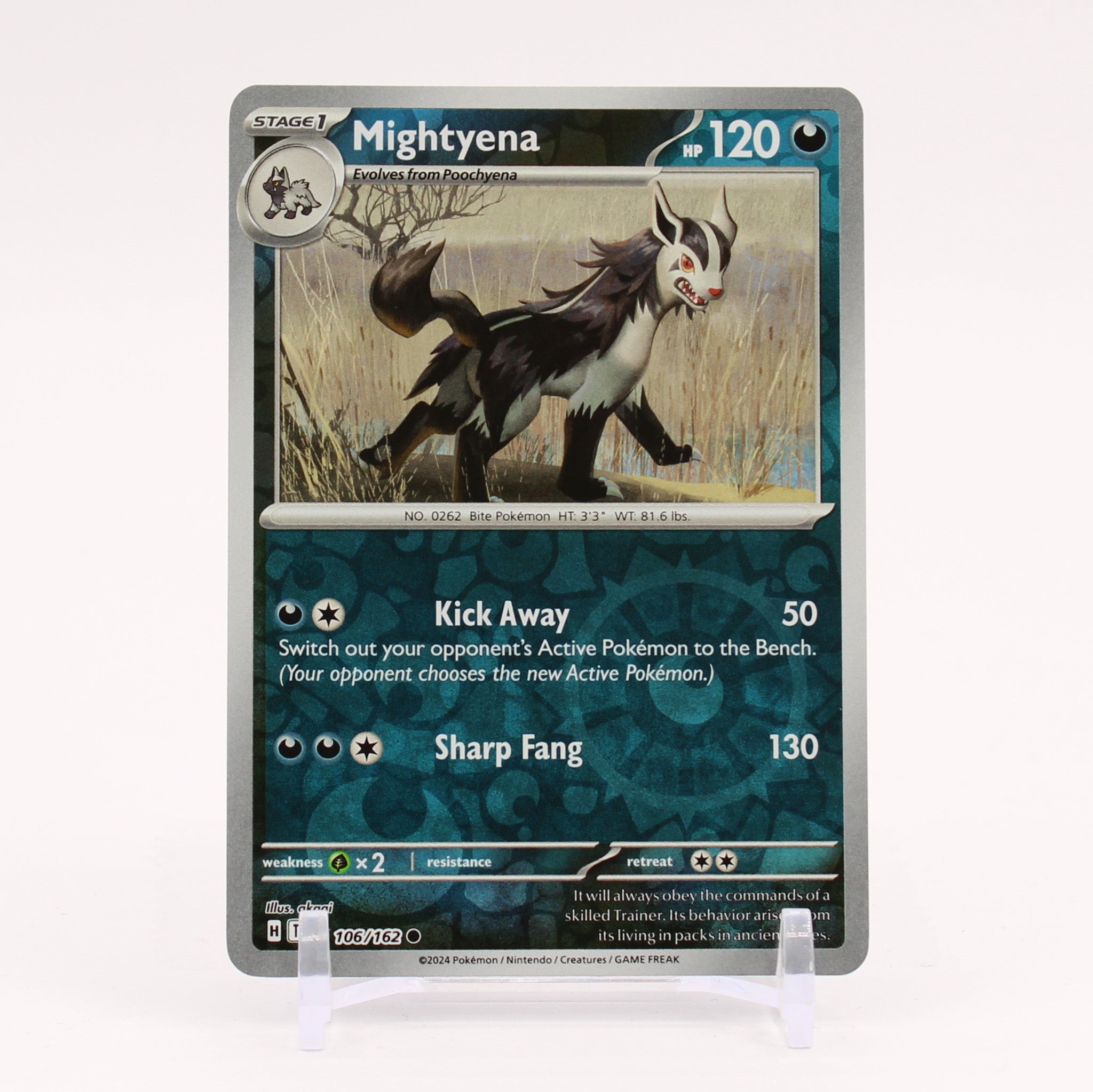 Mightyena - 106/162 Temporal Forces Reverse Holo Pokemon - NM/MINT