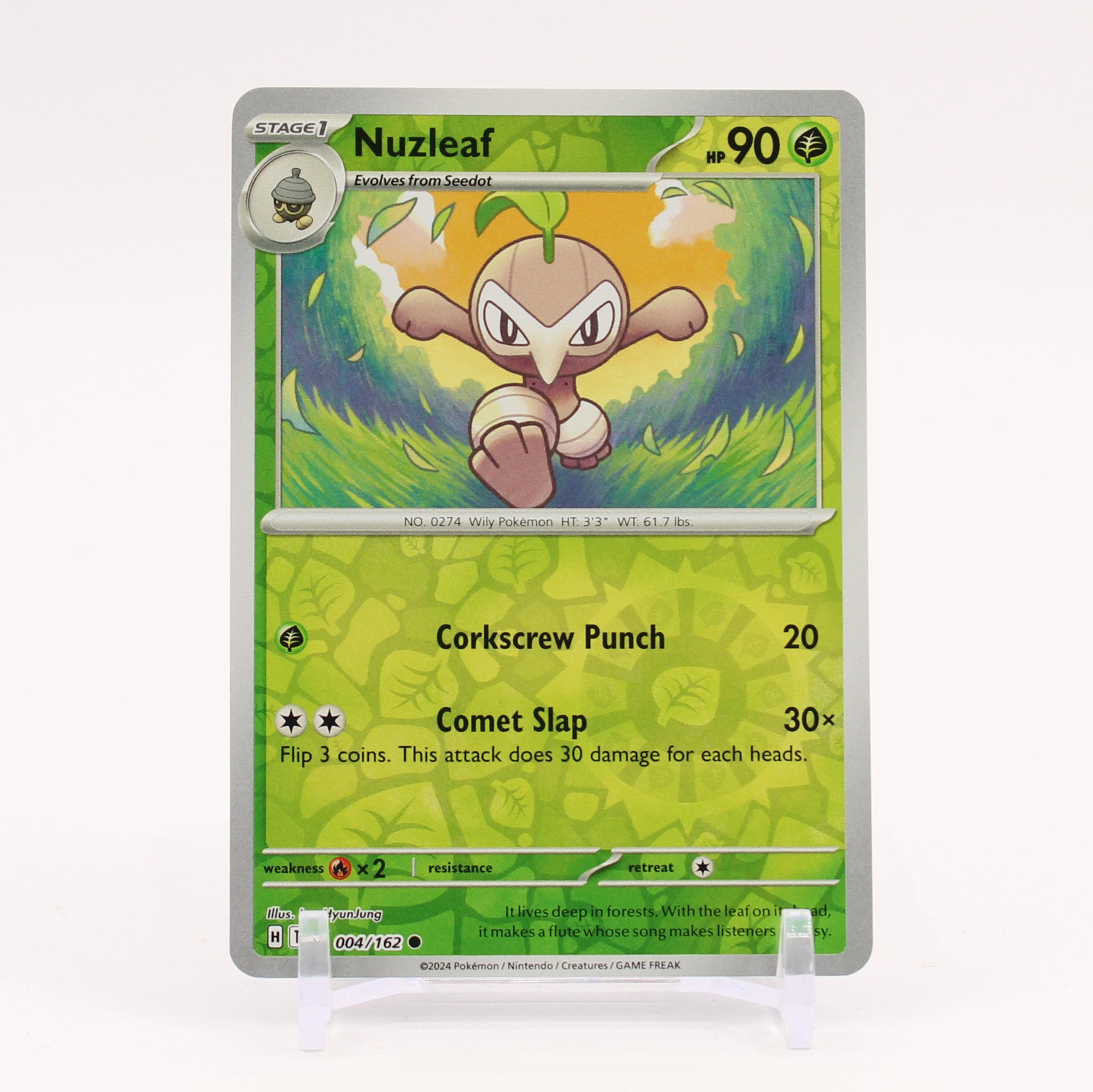 Nuzleaf - 004/162 Temporal Forces Reverse Holo Pokemon - NM/MINT