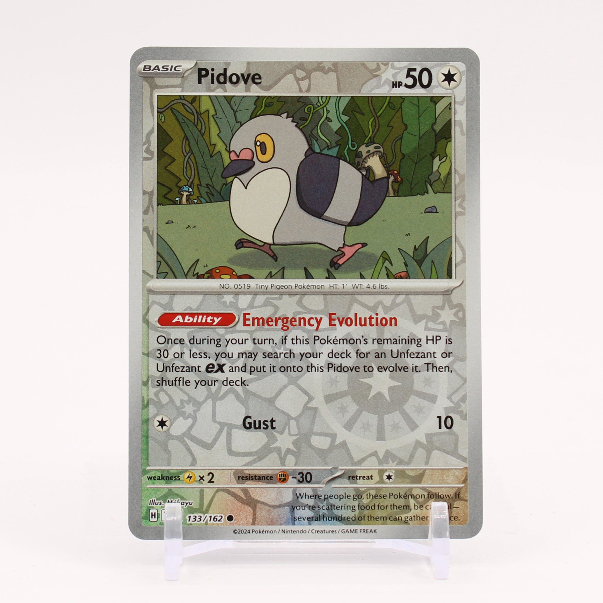 Pidove - 133/162 Temporal Forces Reverse Holo Pokemon - NM/MINT