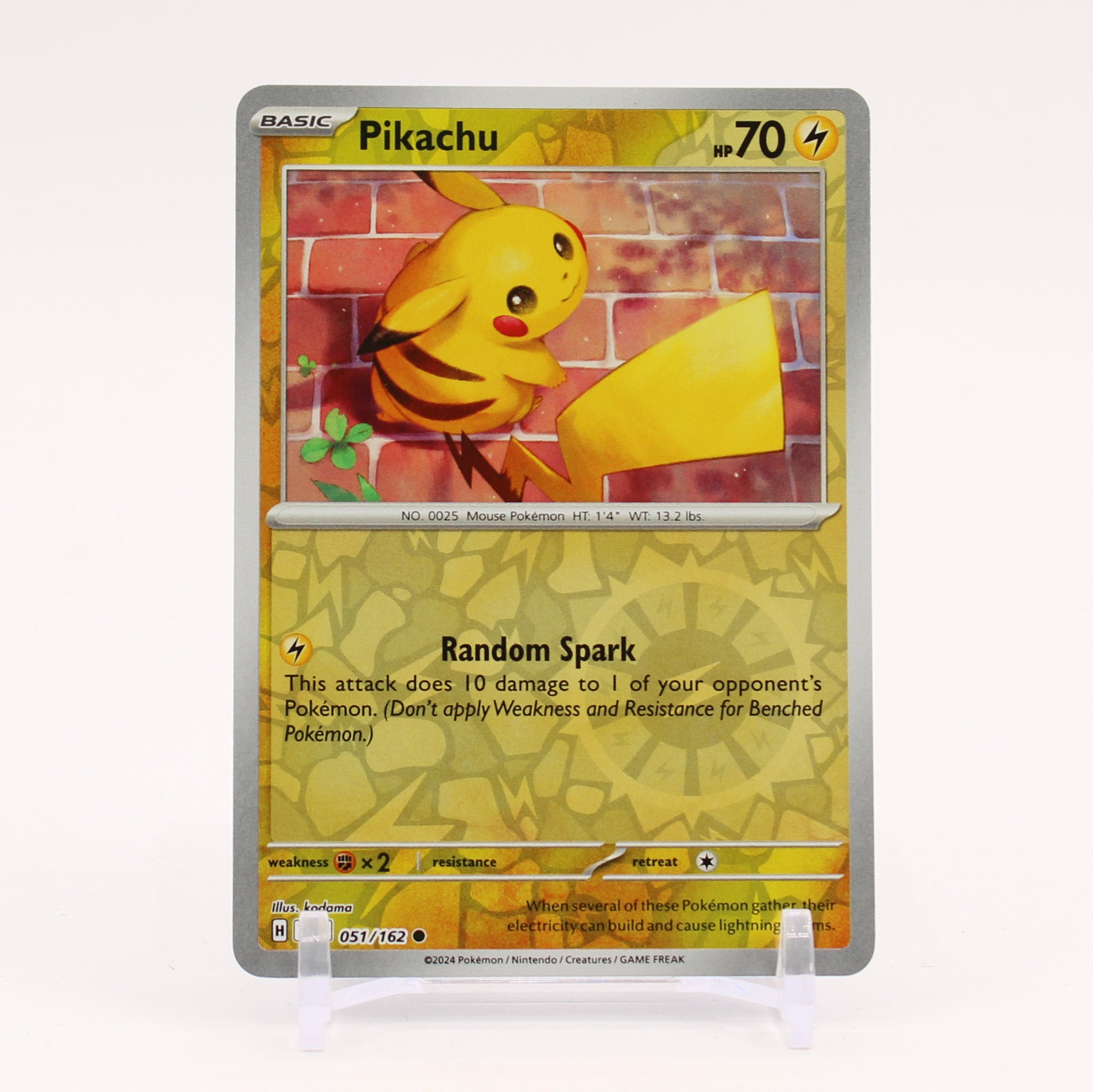 Pikachu - 051/162 Temporal Forces Reverse Holo Pokemon - NM/MINT